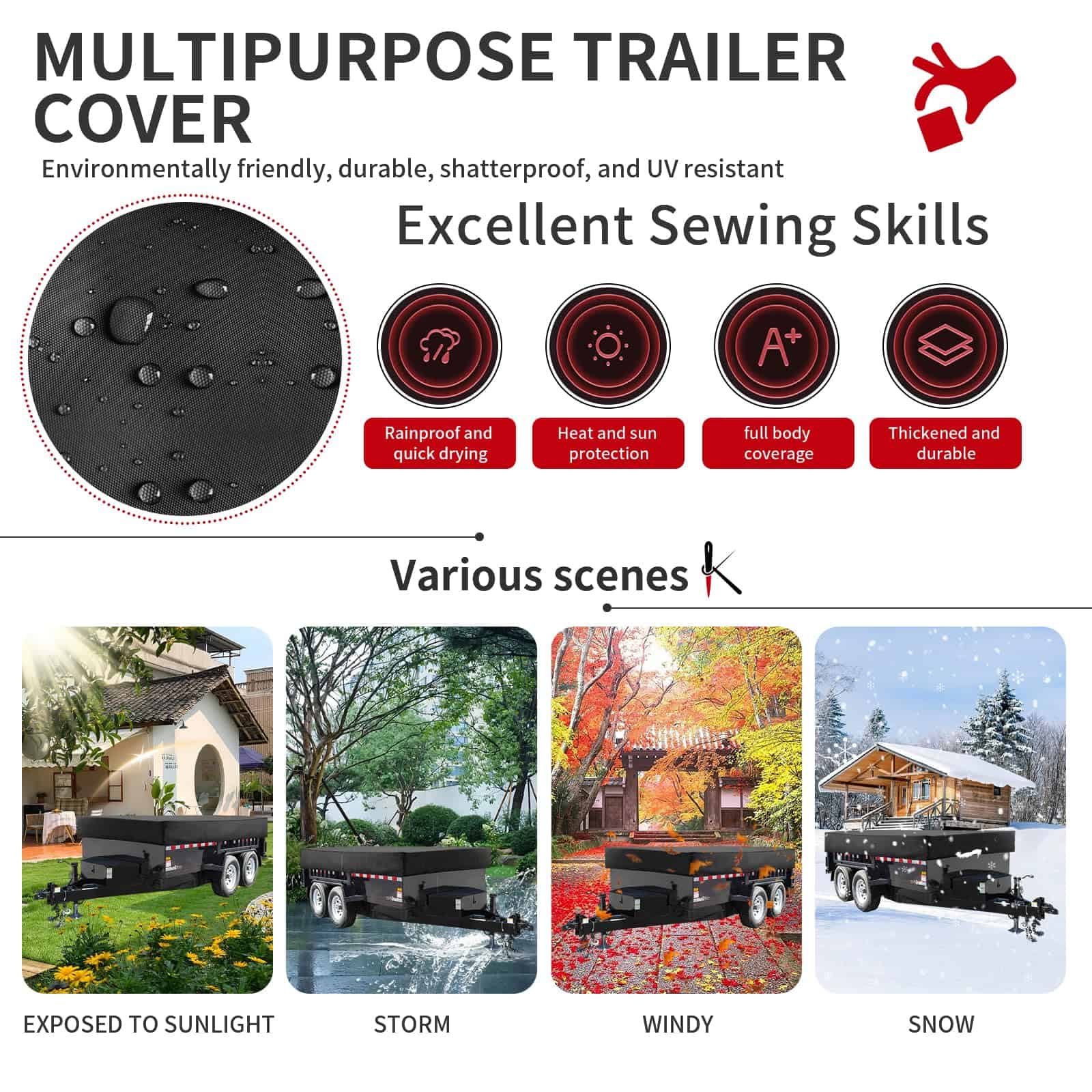 Cubierta para remolque utilitario (sin compuerta de rampa), - Imagen 6