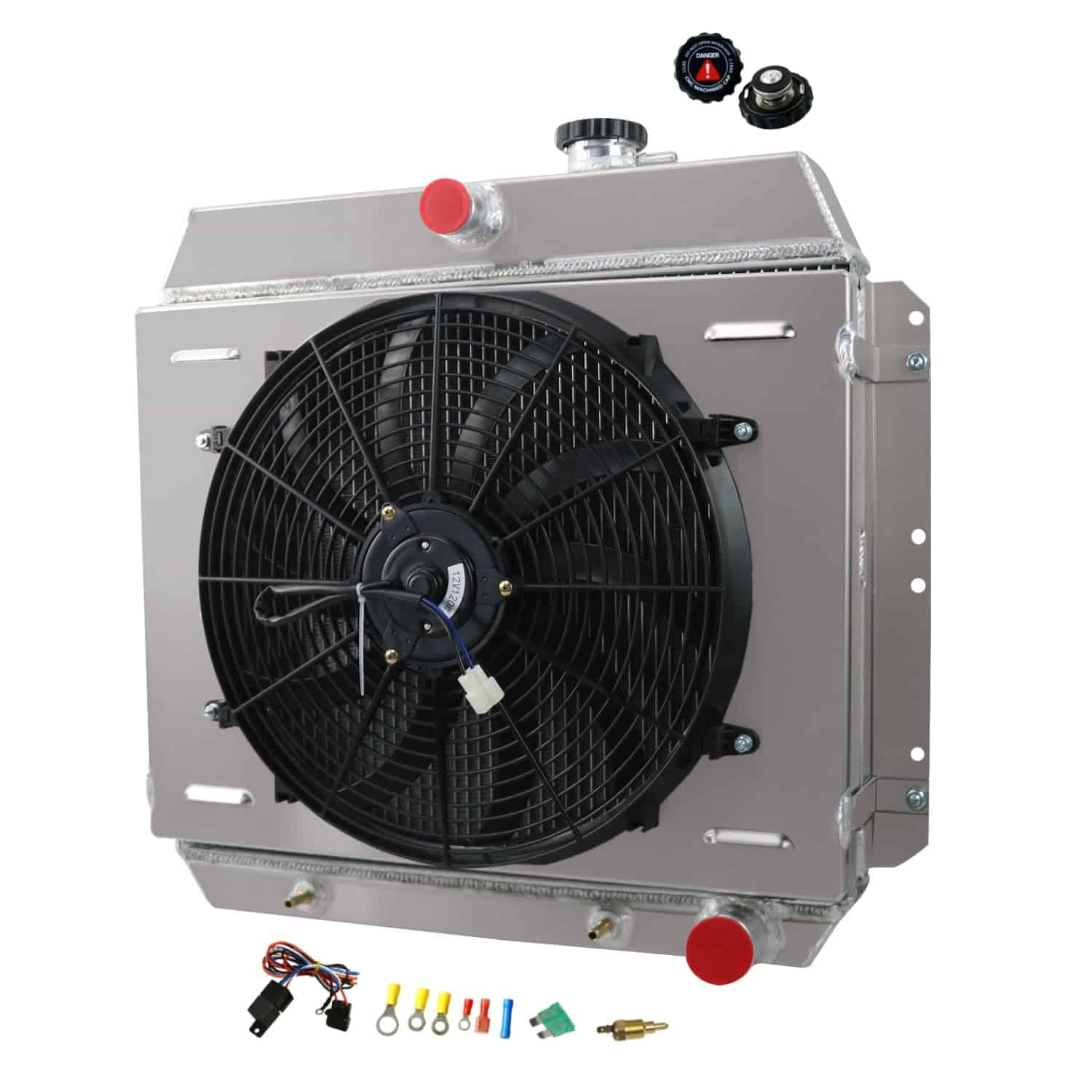 Radiador de aluminio YoApoio compatible con Chevy Bel Air