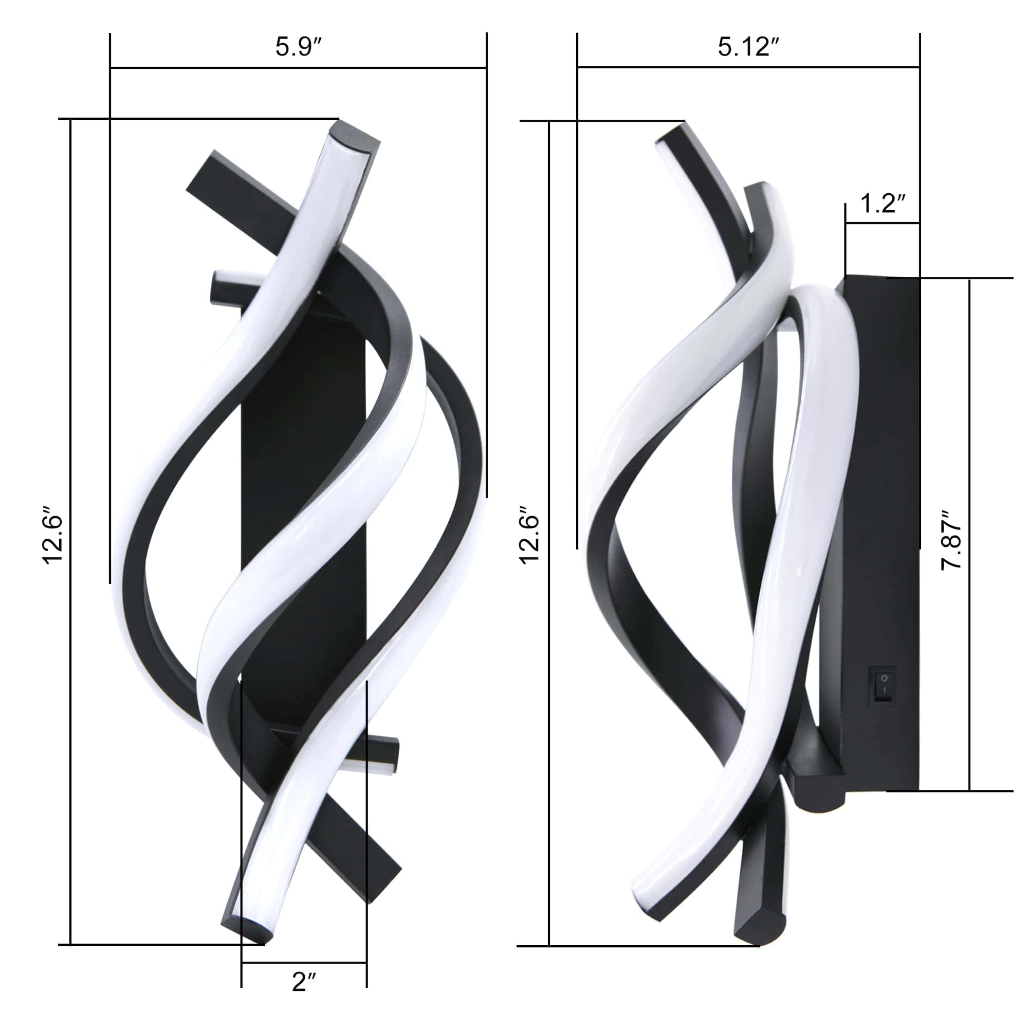 Homdec Lámpara de Pared con Interruptor LED de RV de 12V, - Imagen 7