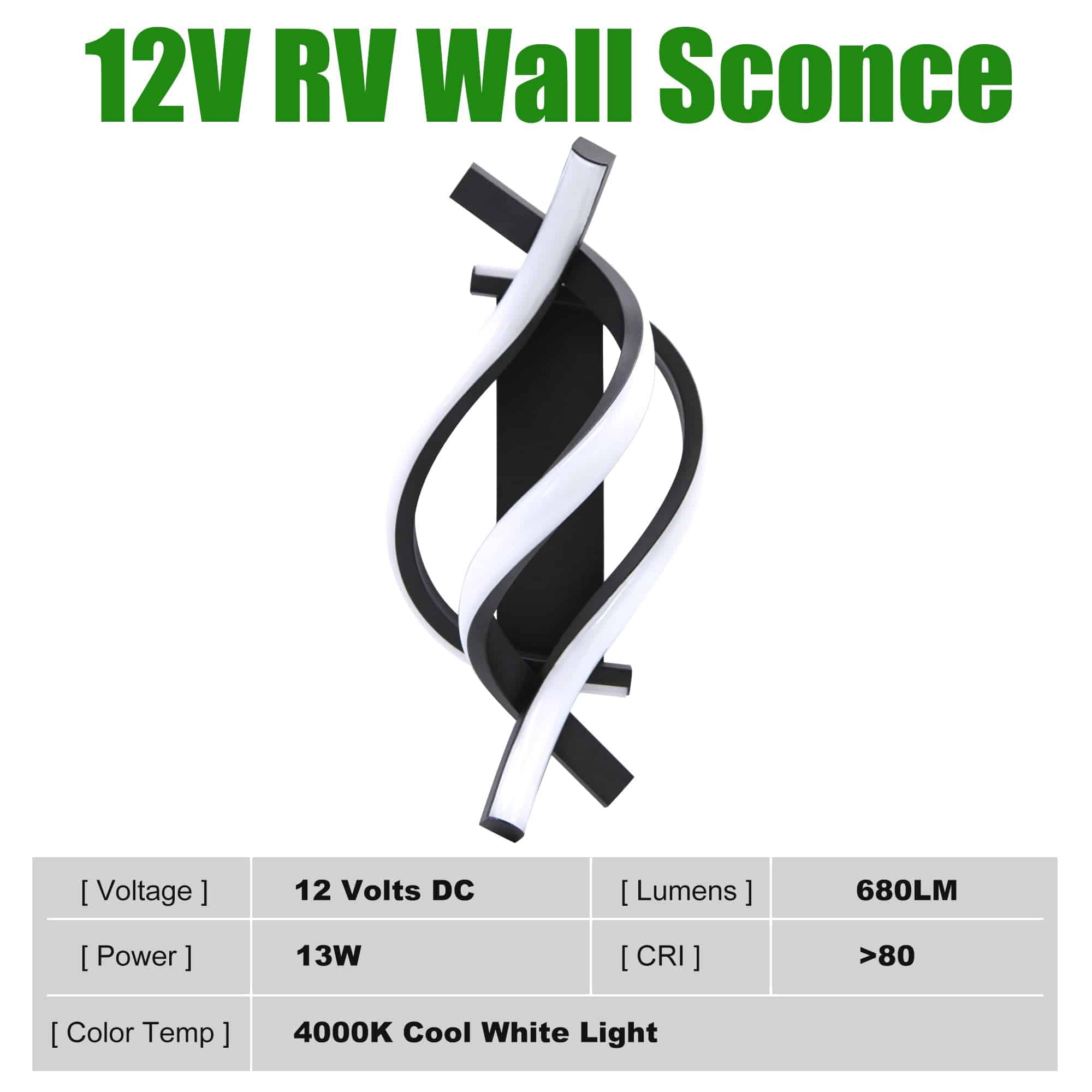 Homdec Lámpara de Pared con Interruptor LED de RV de 12V, - Imagen 4