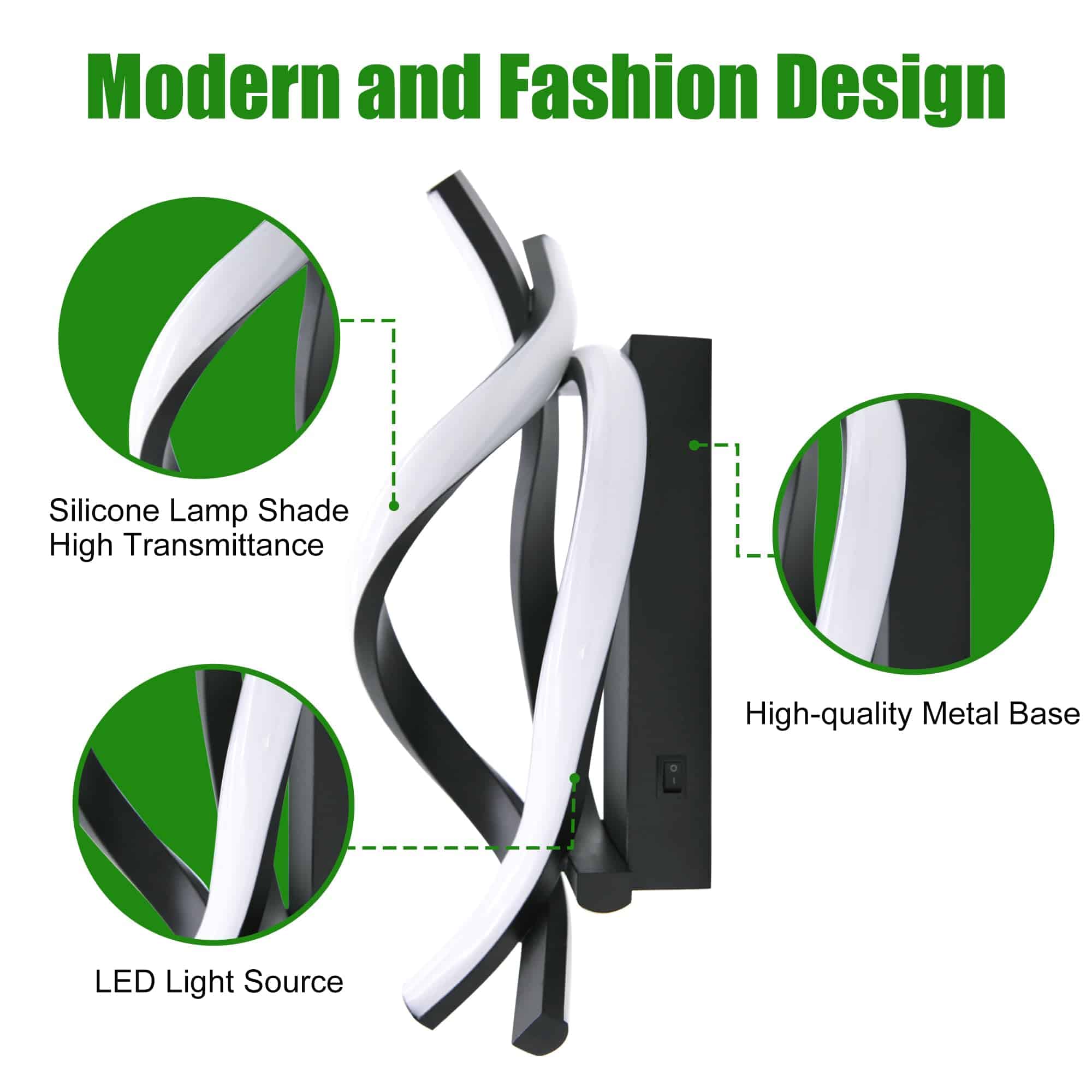 Homdec Lámpara de Pared con Interruptor LED de RV de 12V, - Imagen 5