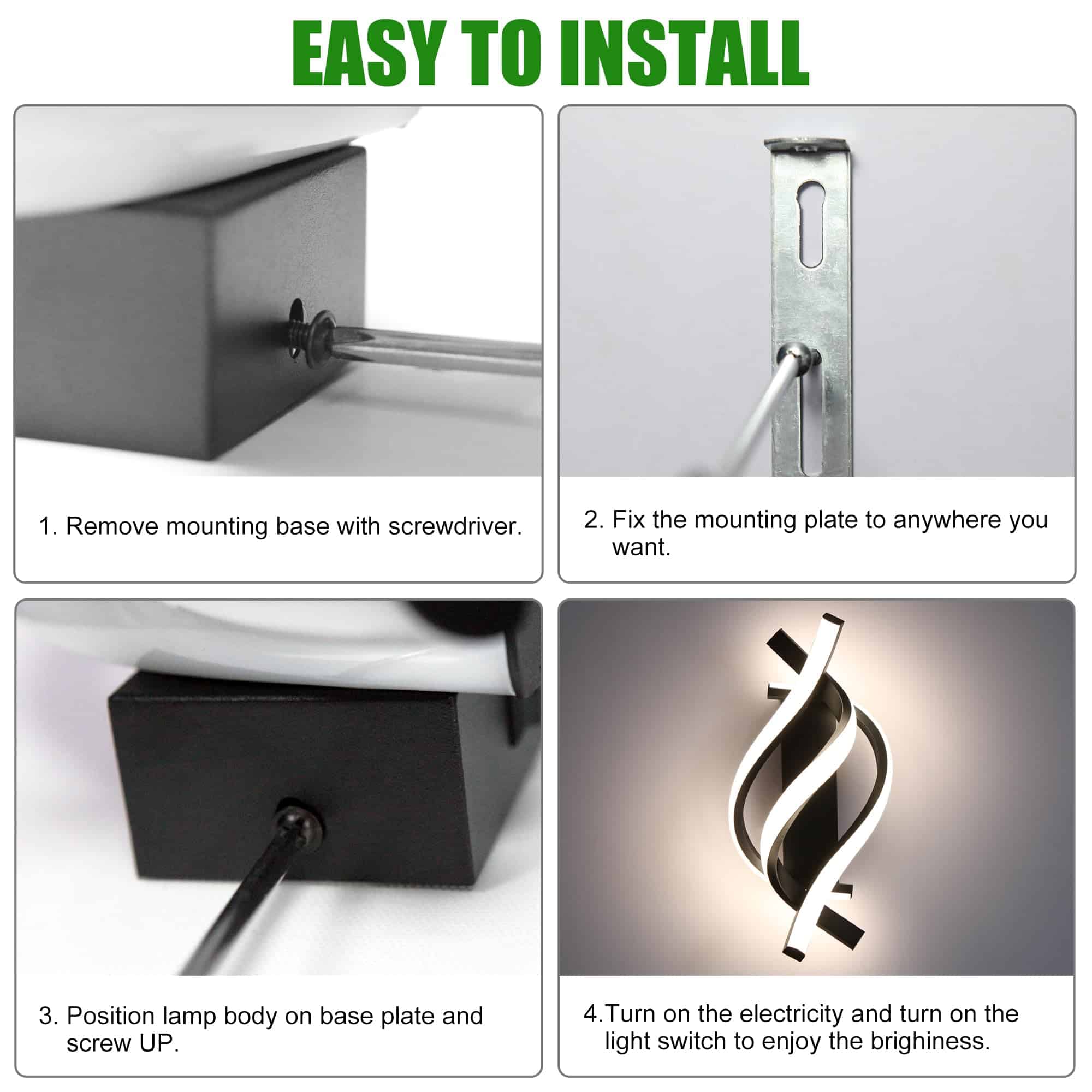 Homdec Lámpara de Pared con Interruptor LED de RV de 12V, - Imagen 8