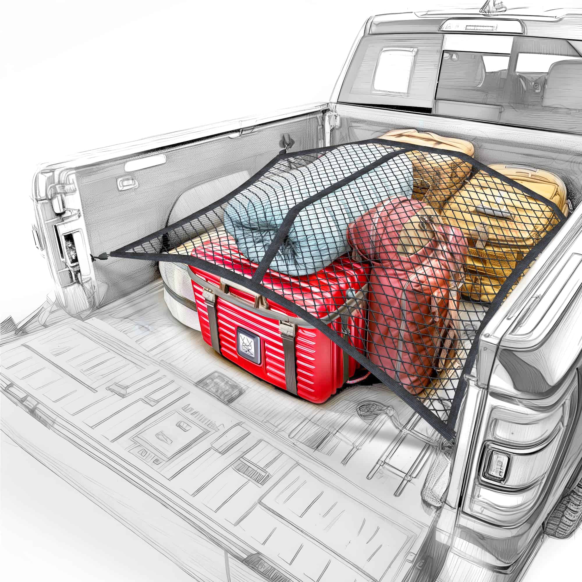 Red de carga ultra elástica OWLRICH. Organizador compacto y