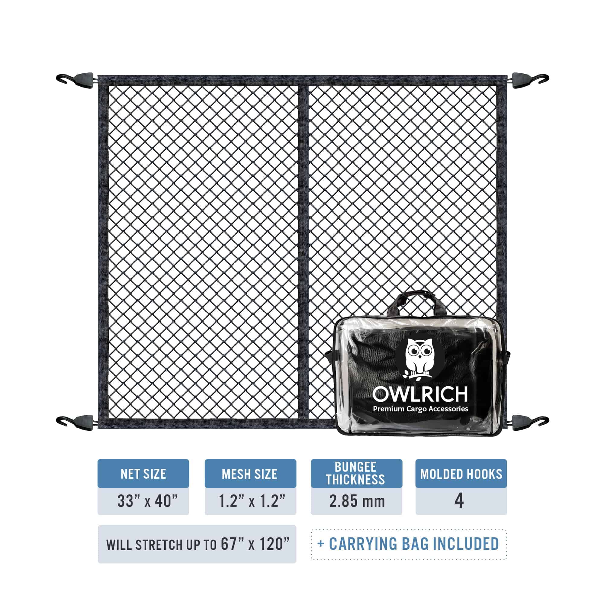 Red de carga ultra elástica OWLRICH. Organizador compacto y - Imagen 7