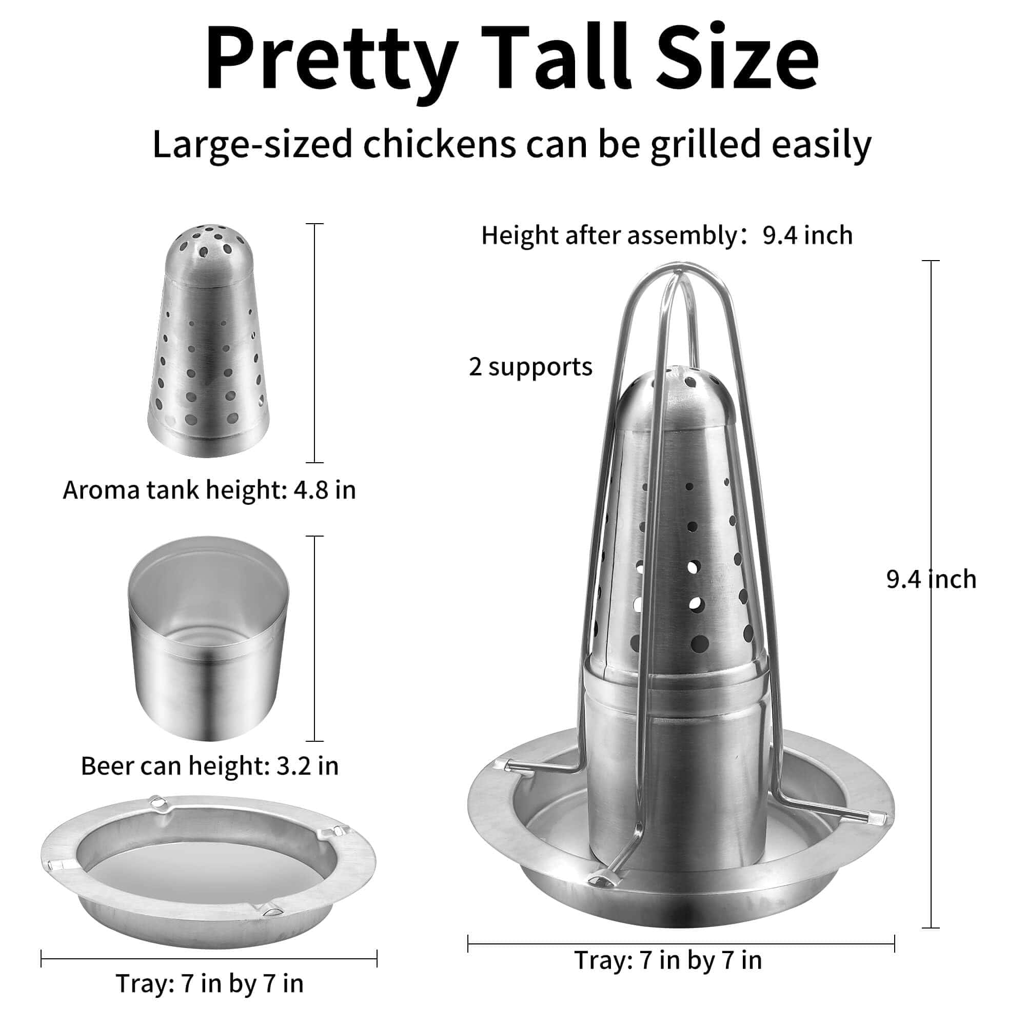 2 Juegos de Soporte para Pollo a la Cerveza para Parrilla y - Imagen 6
