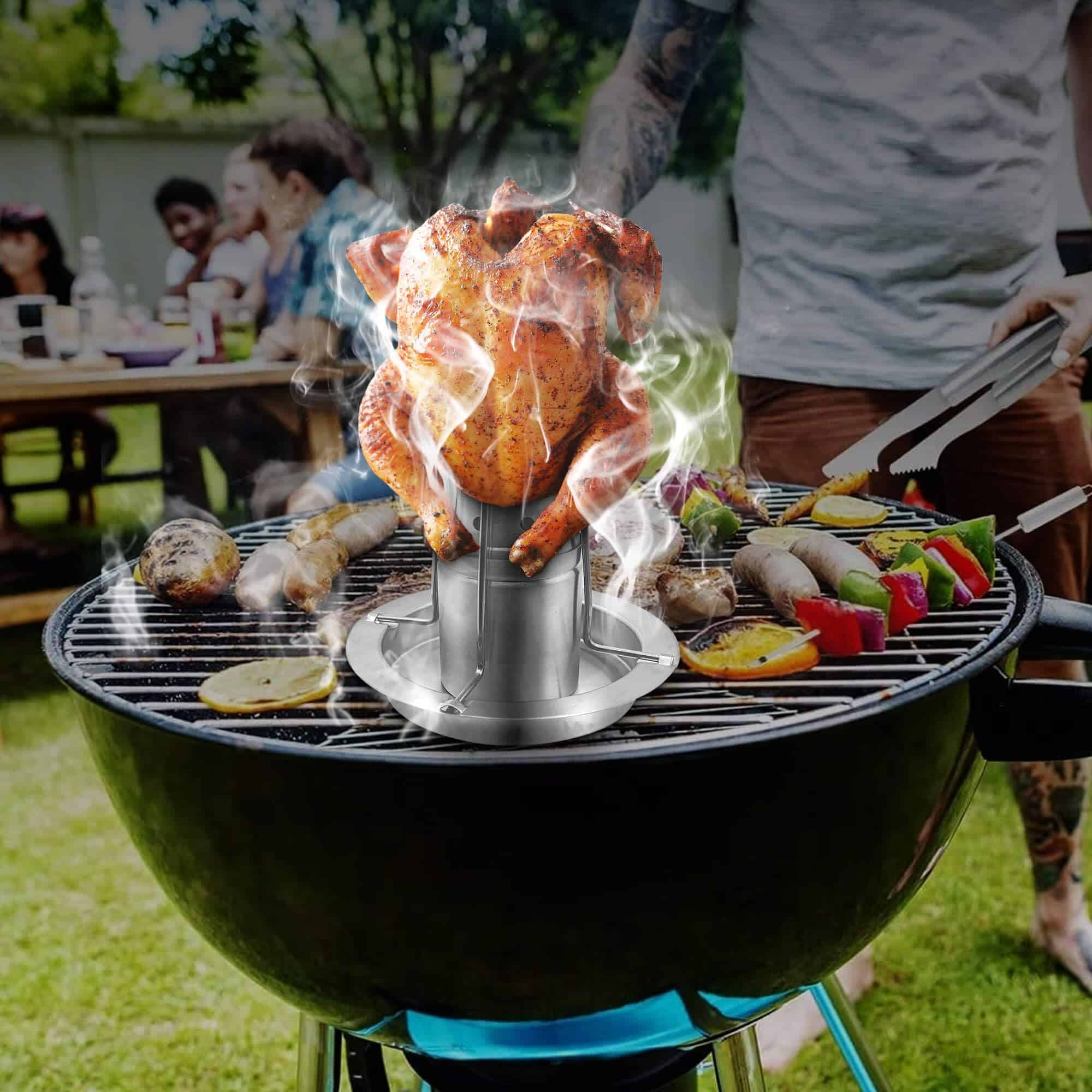 2 Juegos de Soporte para Pollo a la Cerveza para Parrilla y - Imagen 7