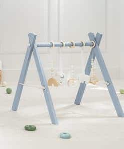 Gimnasio de Juegos para Bebés de Madera -Azul Pacífico