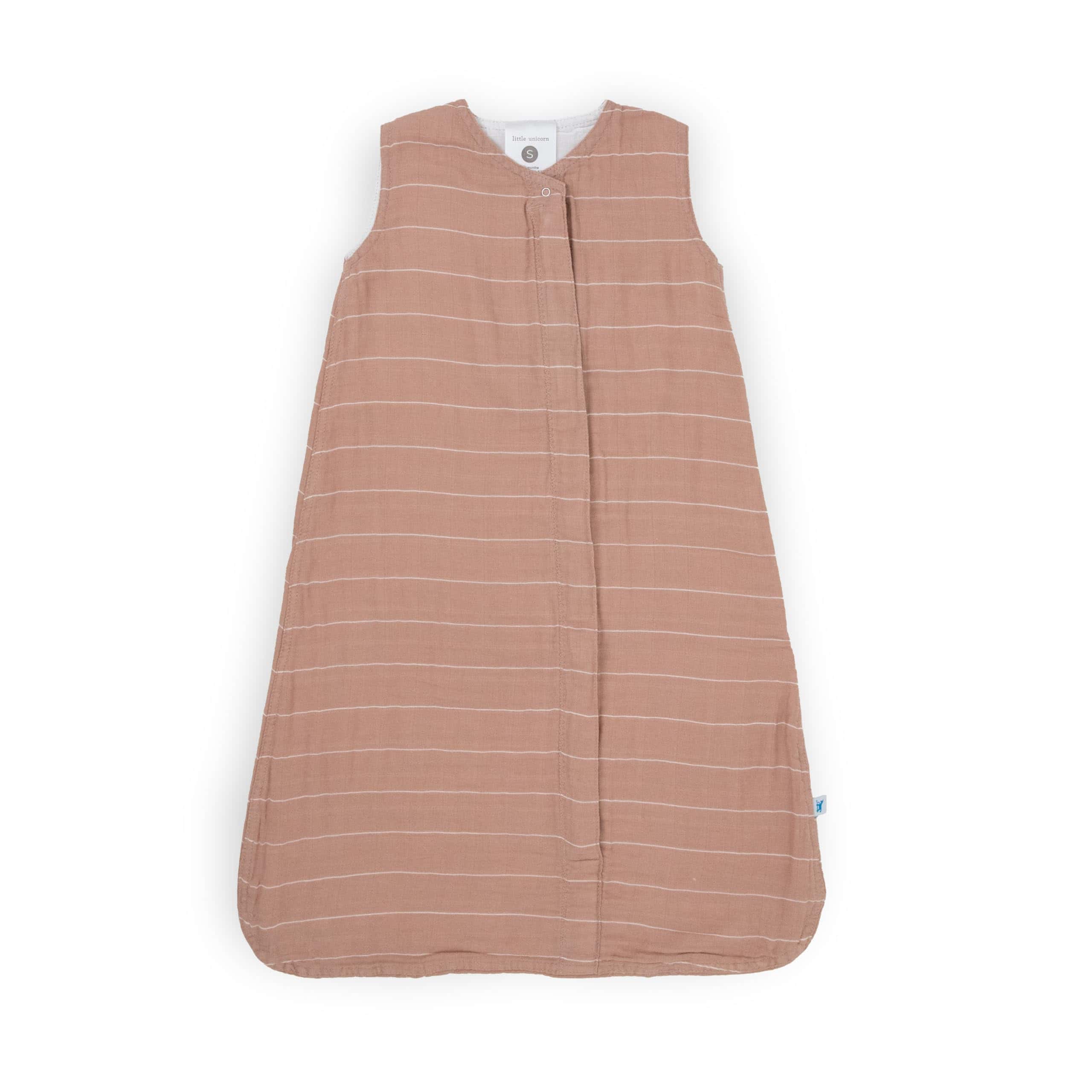 Saco de dormir de muselina premium Little -Rayas en malva