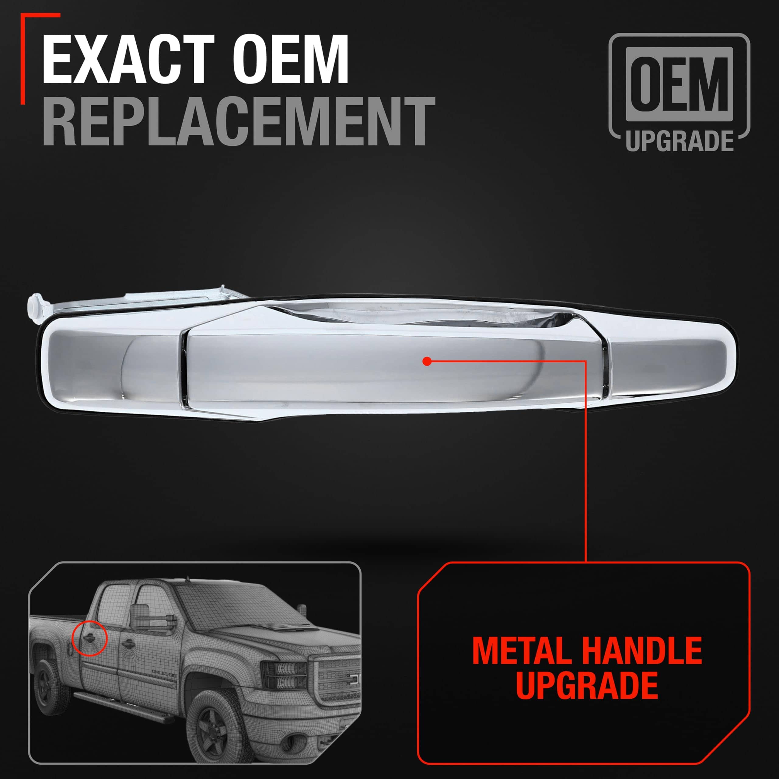 Manija de puerta trasera exterior para pasajeros, metal - Imagen 3