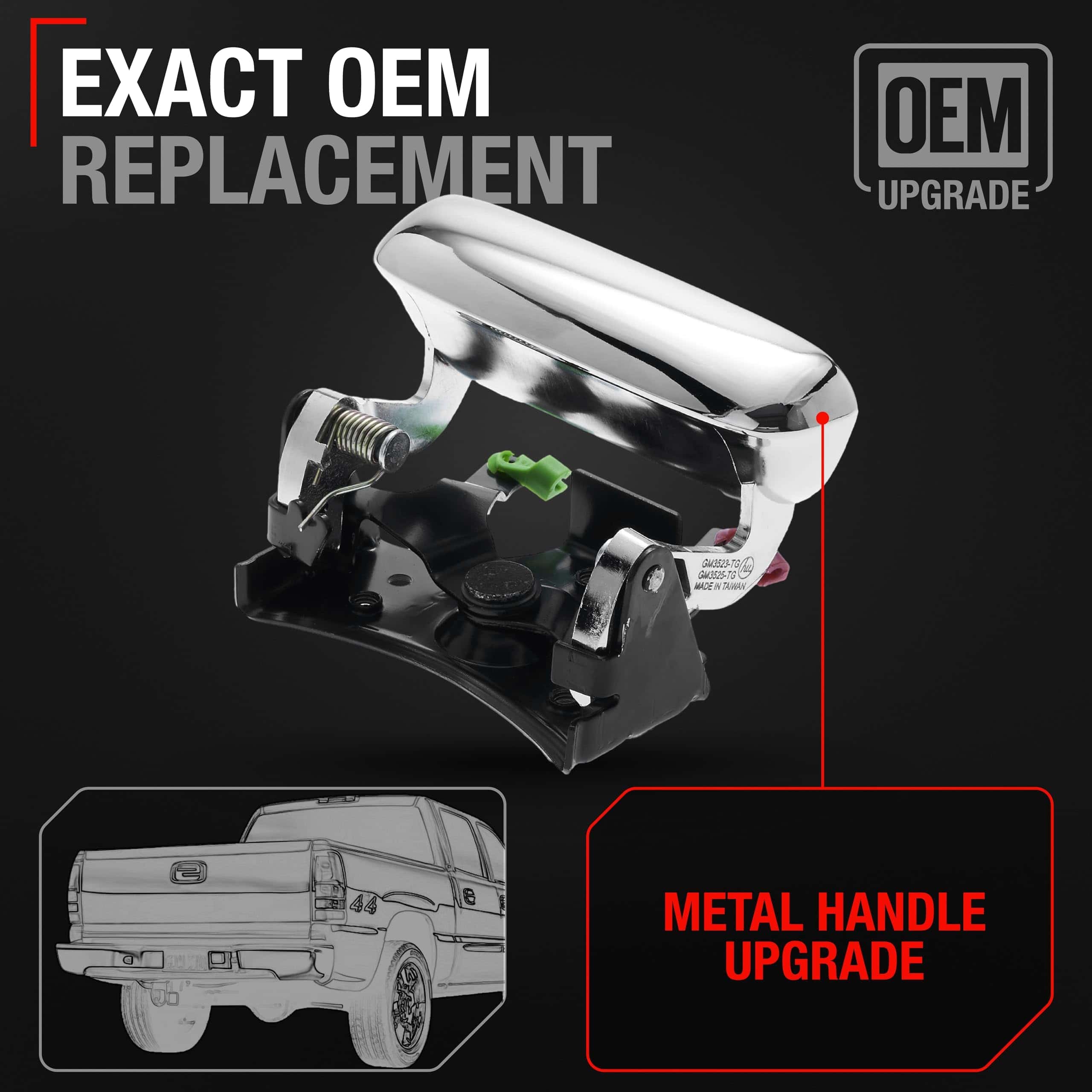 Manija de la puerta trasera, cierre mejorado de metal - - Imagen 3