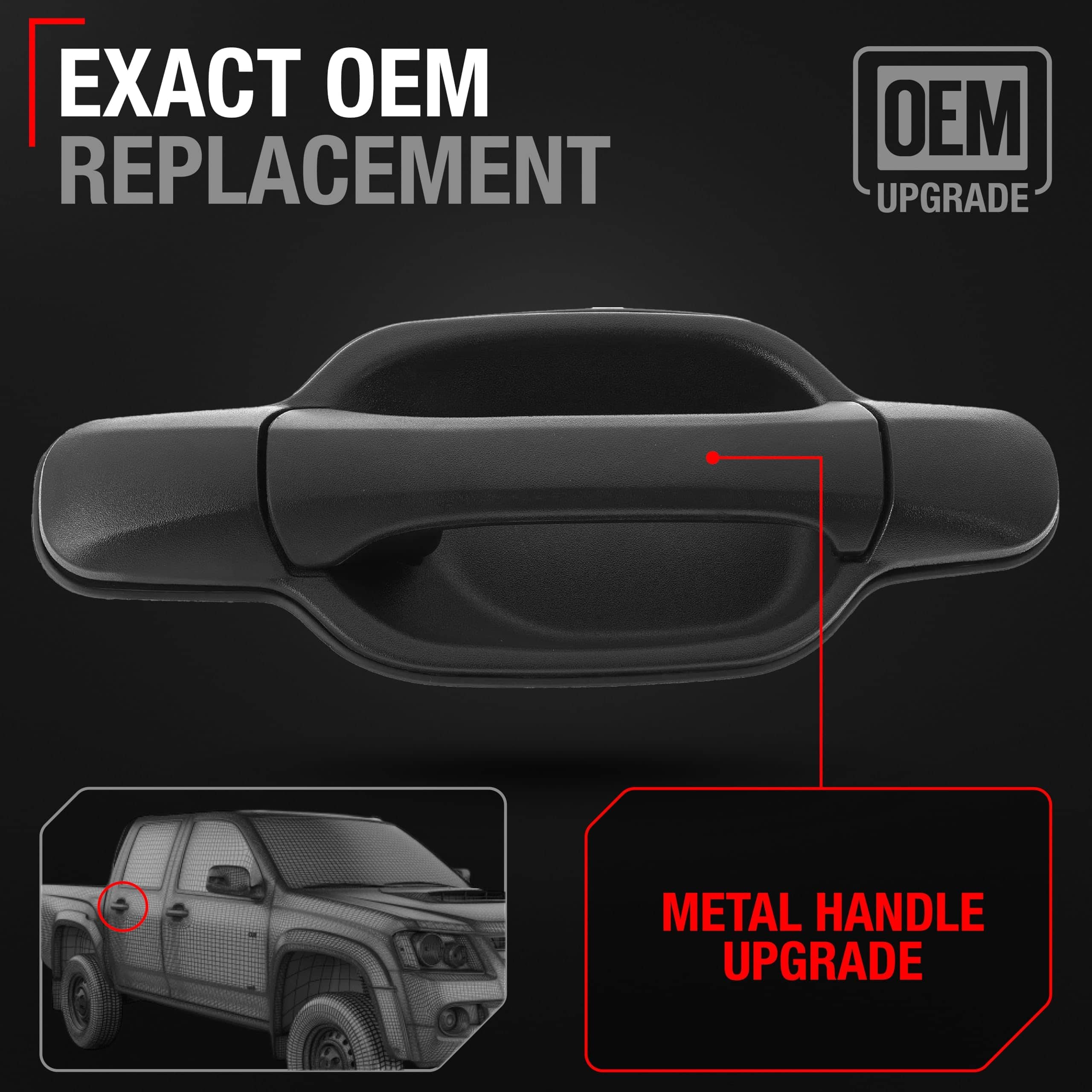 Manija de puerta exterior trasera del pasajero T1A, metal - Imagen 3