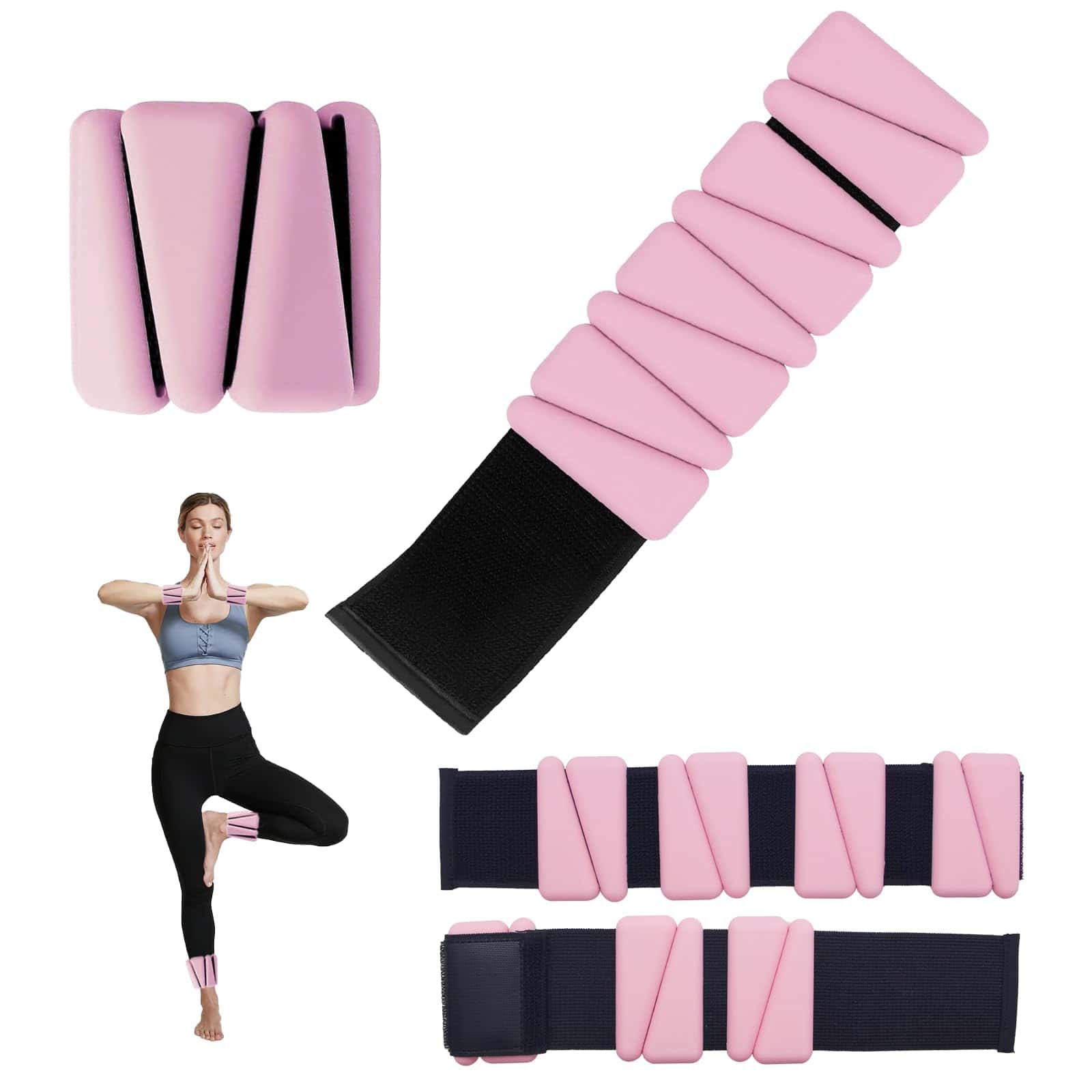 Pesas de muñeca y tobillo ajustables para mujeres hombres,