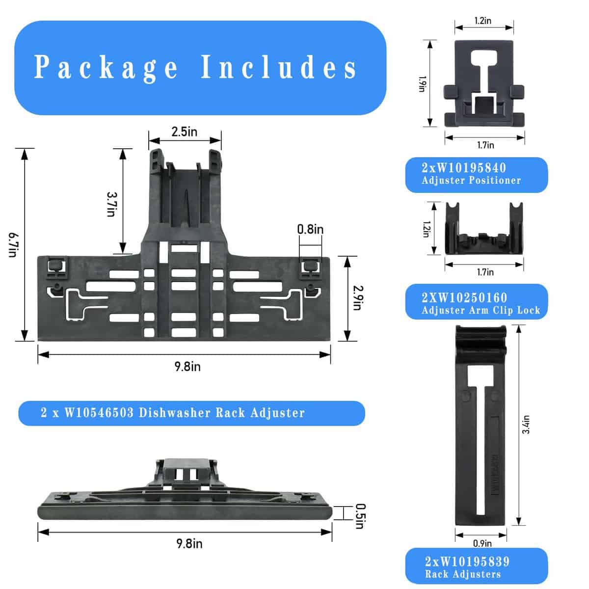 IRIVER BLANK Upgrade W10546503 Ajustador de Rack Superior - Imagen 5