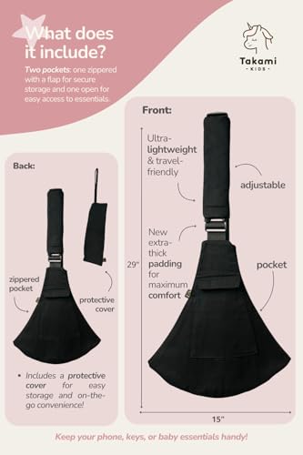 Portabebés ergonómico ligero ajustable con bolsillos con - Imagen 6