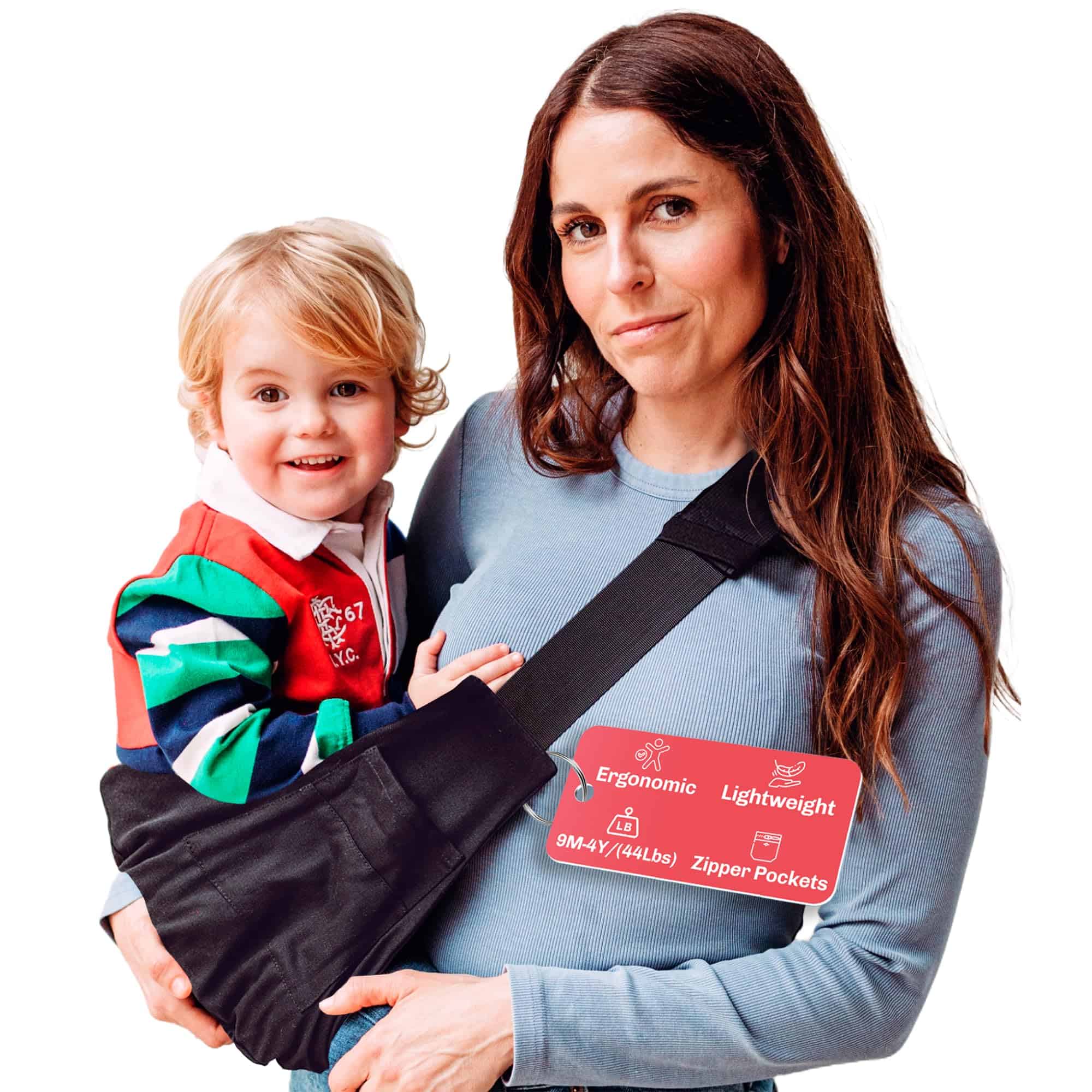 Portabebés ergonómico ligero ajustable con bolsillos con