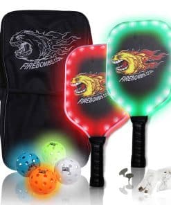 Set de Paletas de Pickleball Recargables con Luces LED -
