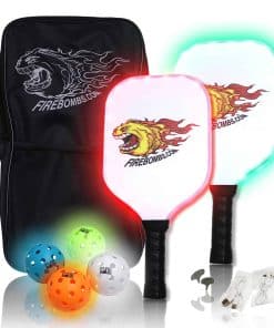 Set de Paletas de Pickleball LED Recargables - Blanco -
