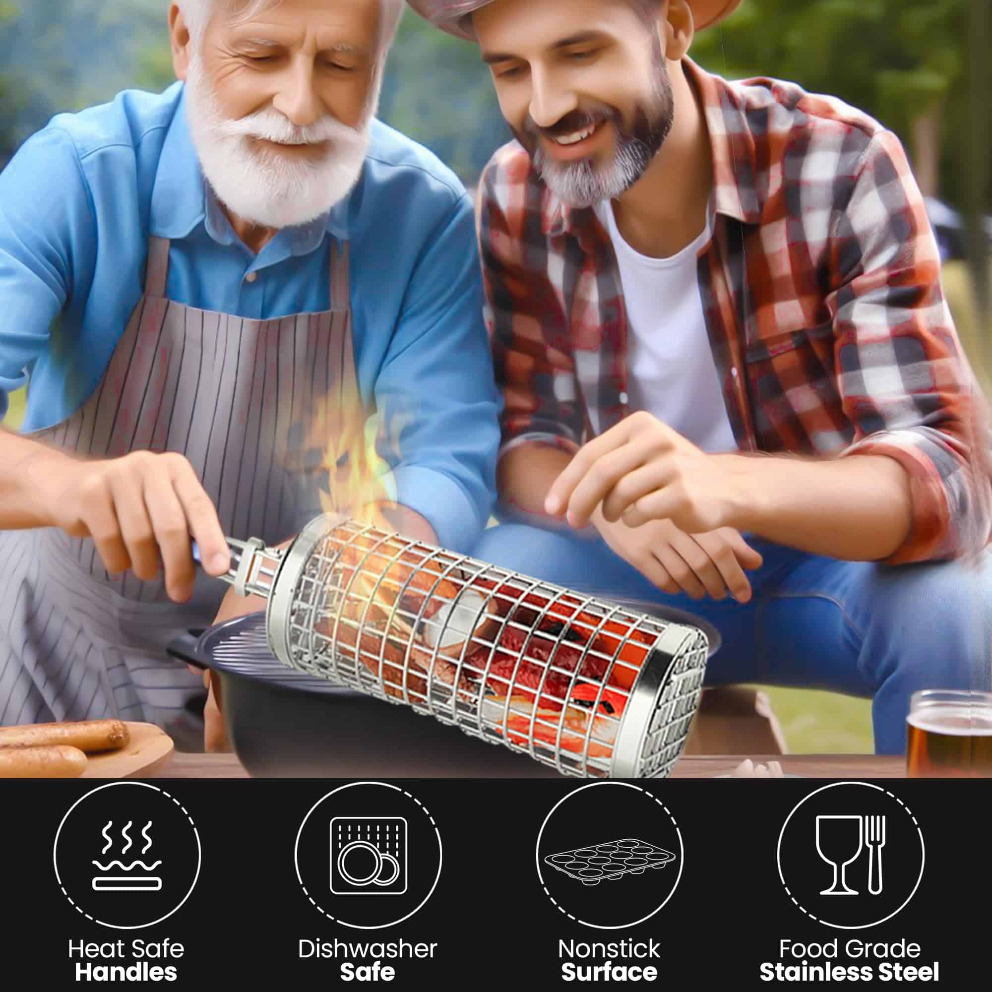 Parrilla Grill Well 2.0 - Cesta de Parrilla Giratoria (2 - Imagen 9
