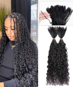 Amzluck Pre-Divided Cabello para Trenzas Boho Ondas