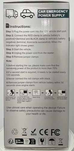 Arrancador de Batería para Coche, 2000A Pico 12v Jump - Imagen 10