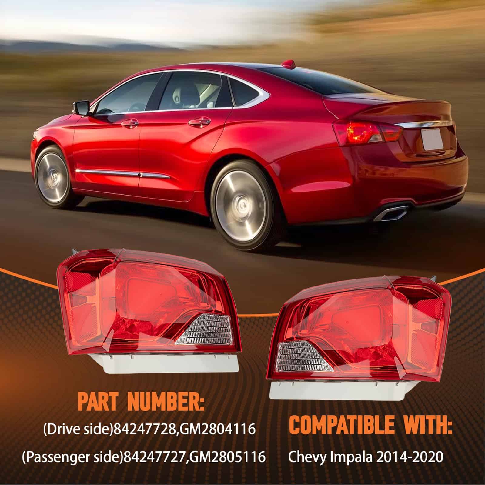 Luces traseras Autoverve para Chevy Impala 2014 2015 2016 - Imagen 8