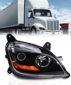 Faros delanteros de proyector de carcasa negra Fit para