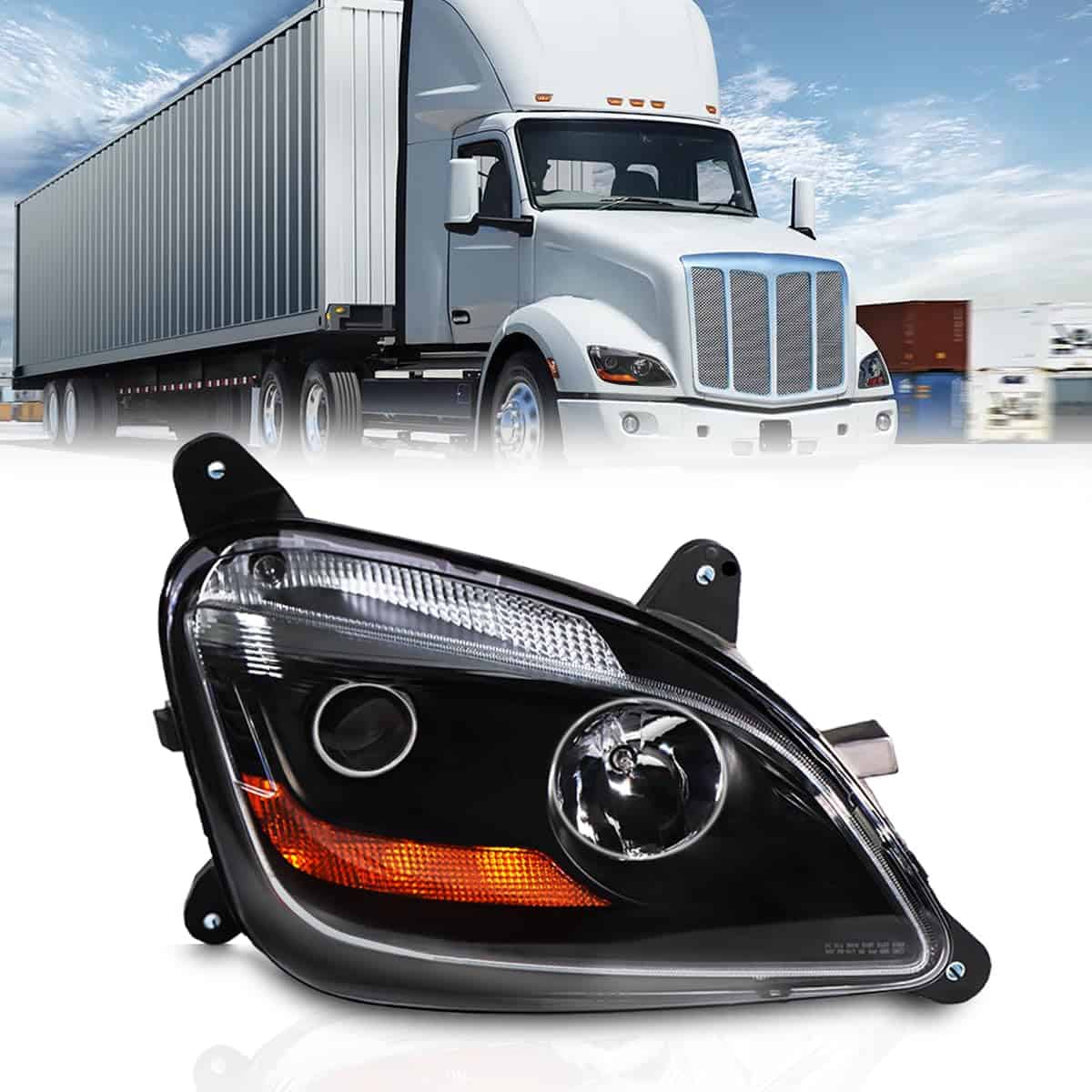 Faros delanteros de proyector de carcasa negra Fit para