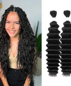 Cabello Trenzado Humano Ondulado Profundo 20 Pulgadas 2