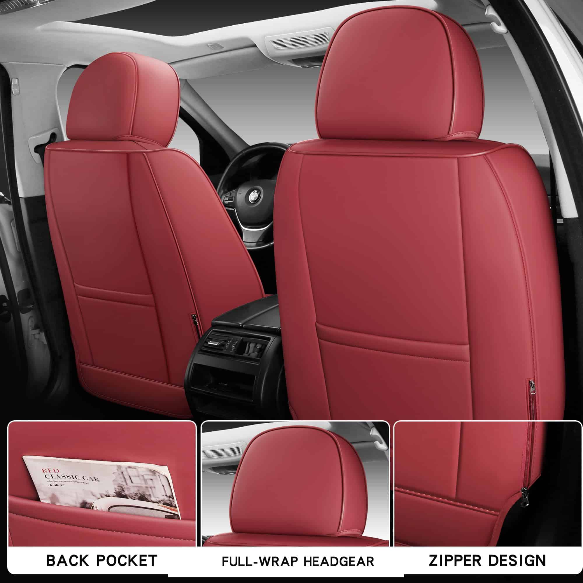 Cubiertas de asiento de coche de cuero sintético de - Imagen 5