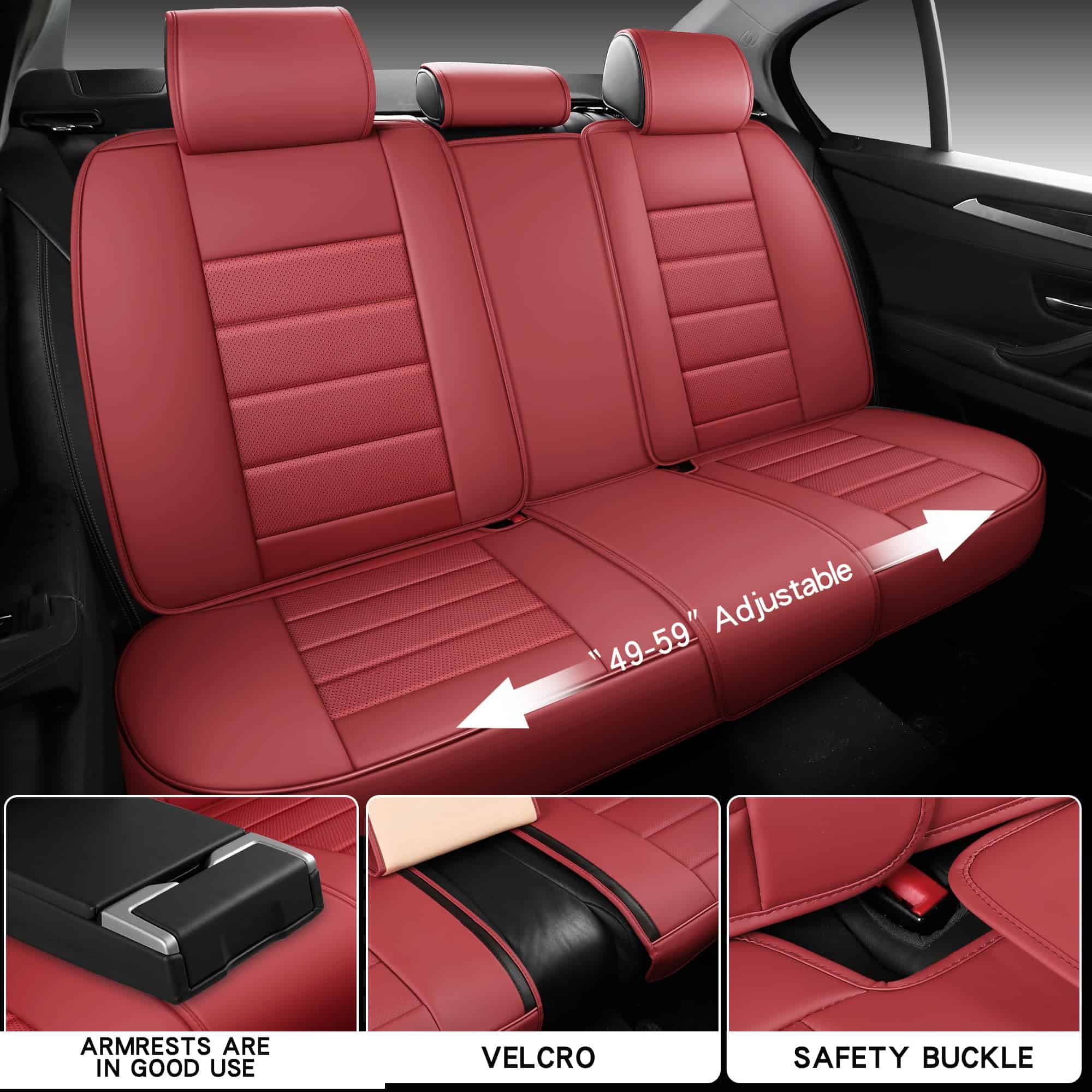 Cubiertas de asiento de coche de cuero sintético de - Imagen 6