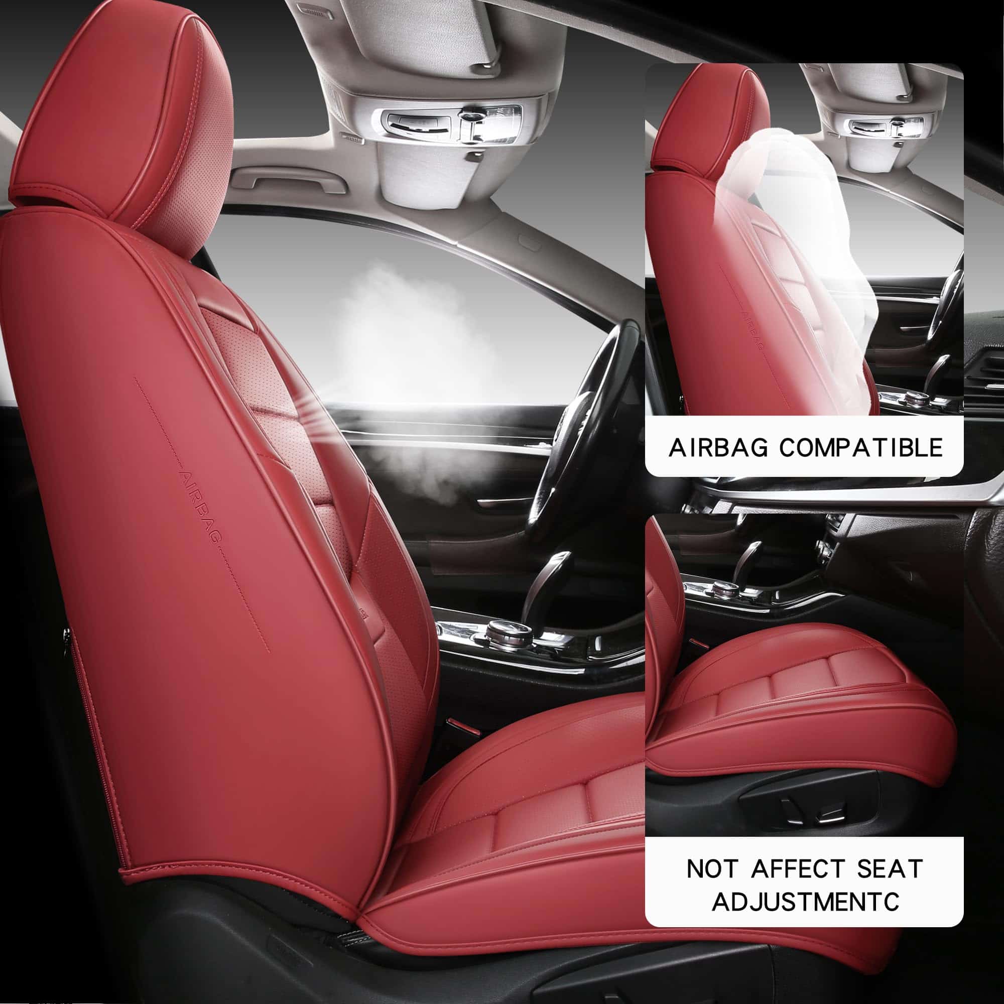 Cubiertas de asiento de coche de cuero sintético de - Imagen 4