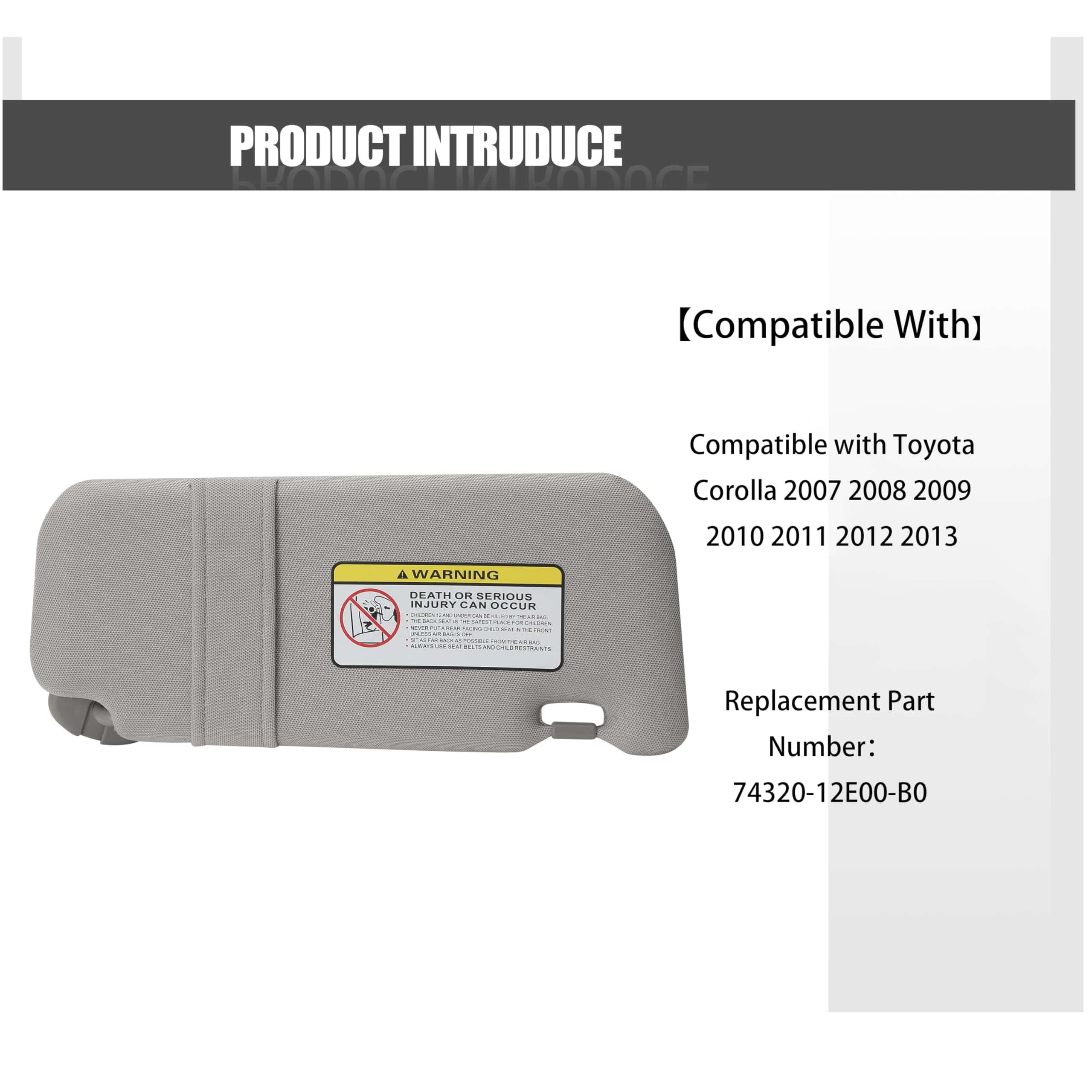 Visera del lado izquierdo del conductor FITIPICI Compatible - Imagen 4
