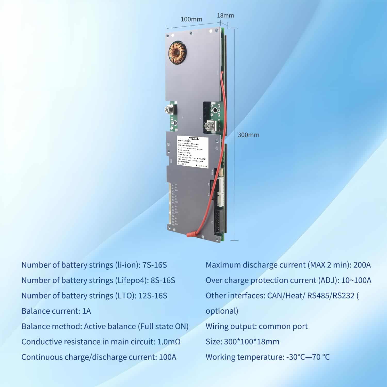 LVNOON PB1A2A Smart Active Inverter BMS con Operación de - Imagen 4