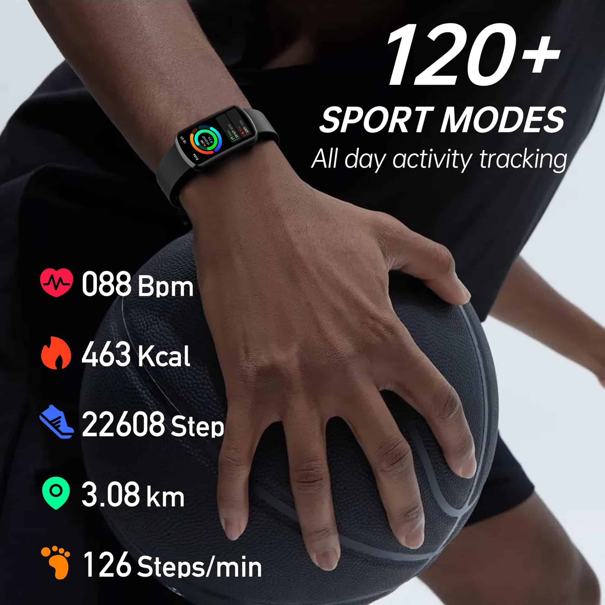 Rastreador de salud y fitness con monitor de ritmo cardíaco - Imagen 5