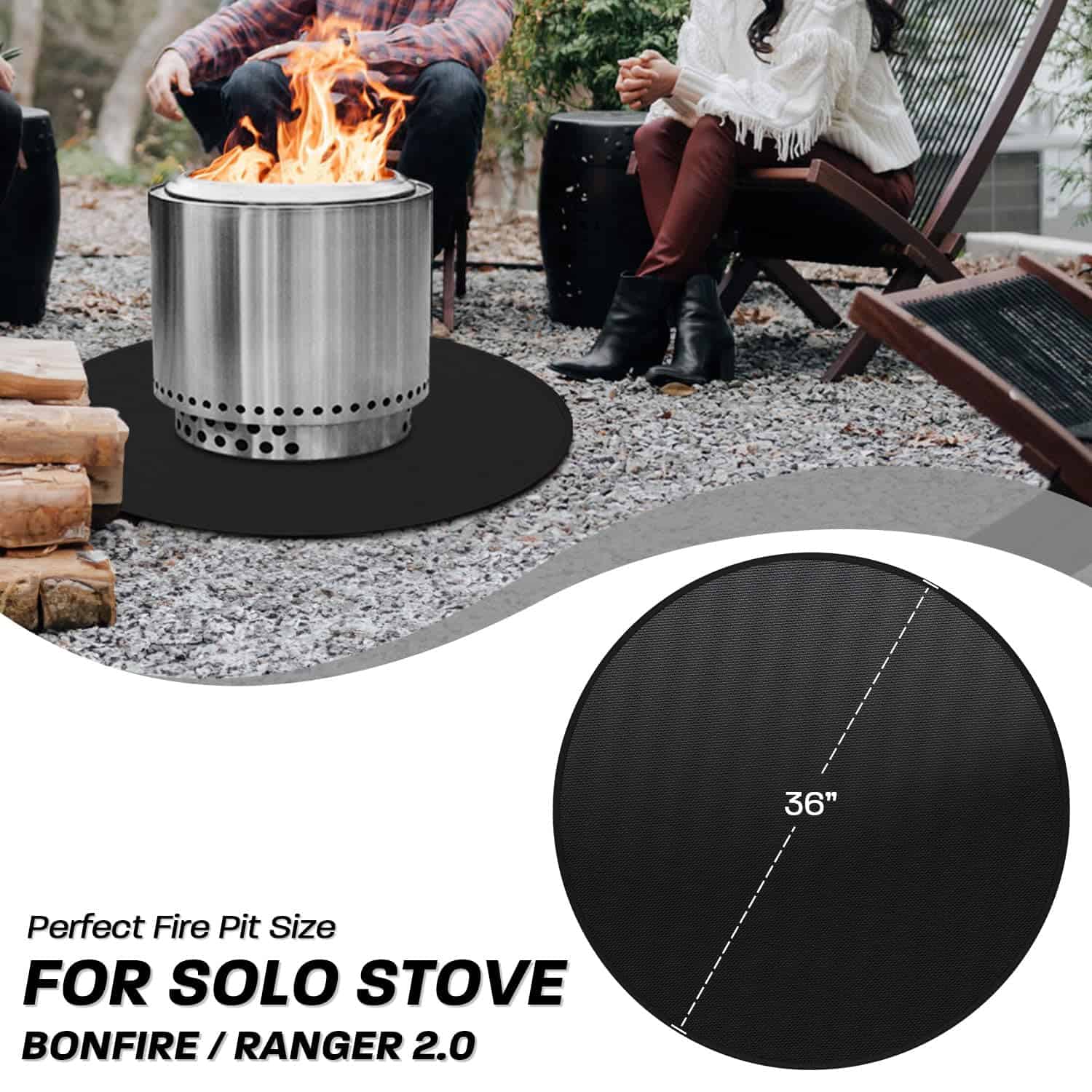 Tapete para Fogatas Rumlick de 36" para Solo Stove Bonfire, - Imagen 6