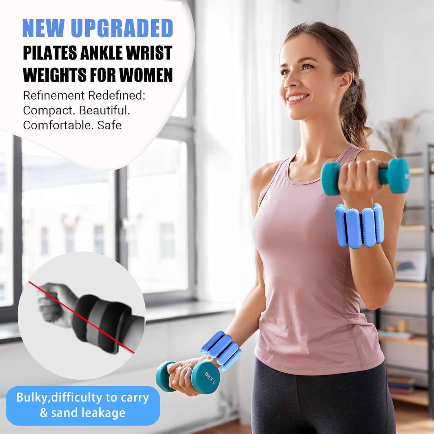Pesas de muñeca y tobillo para mujeres de Pilates, Juego de - Imagen 4