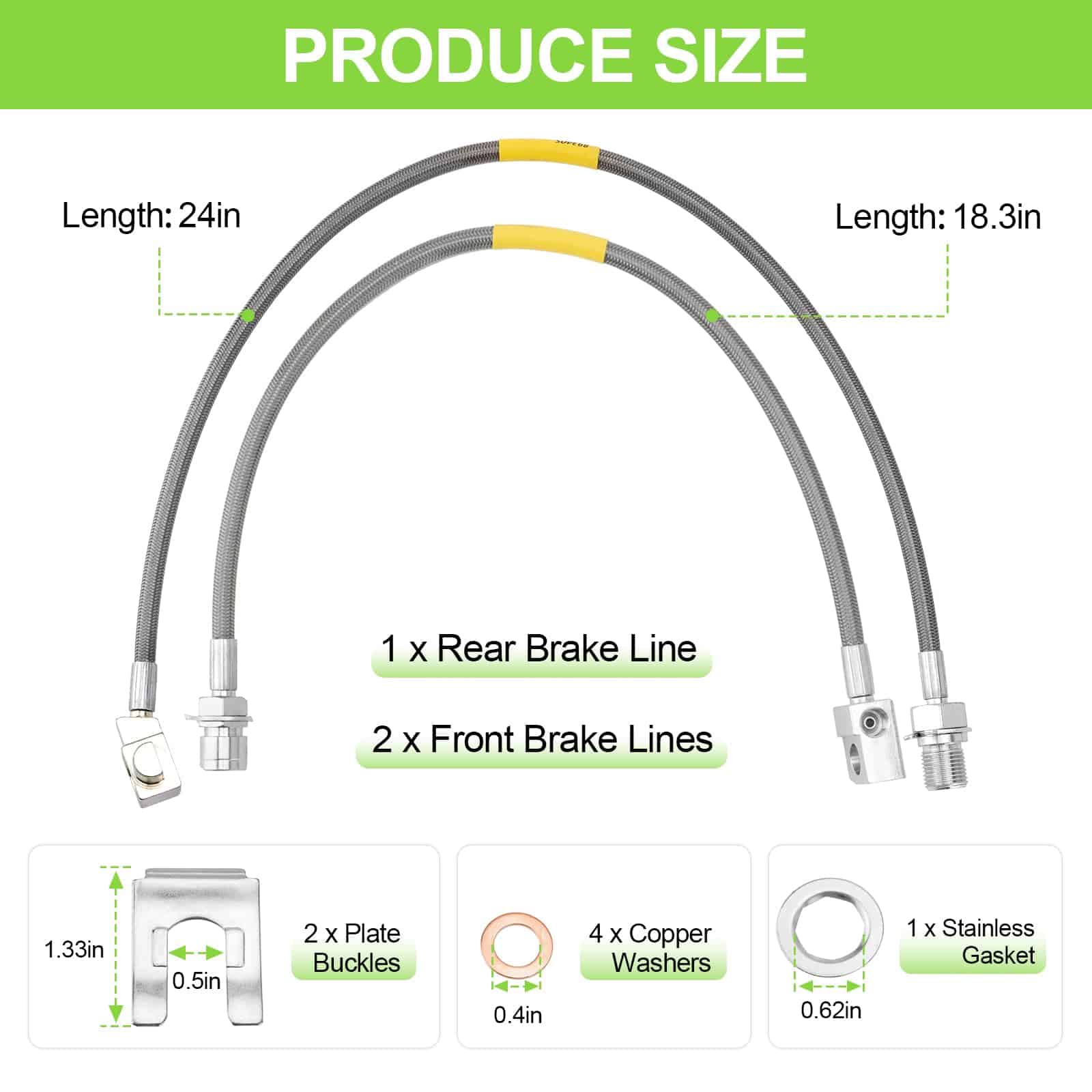 Racewill Juego de 3 líneas de freno delanteras y traseras - Imagen 7