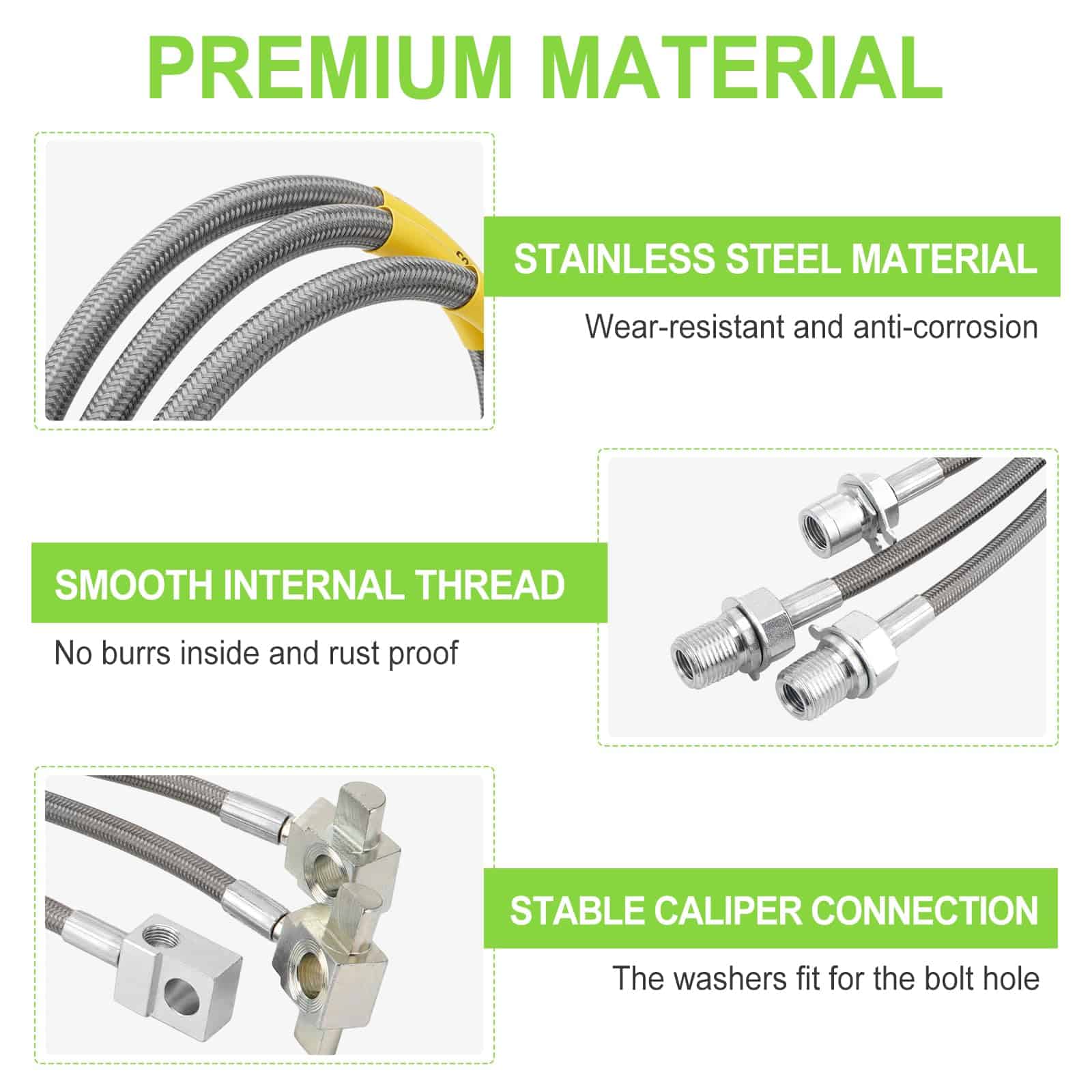 Racewill Juego de 3 líneas de freno delanteras y traseras - Imagen 3