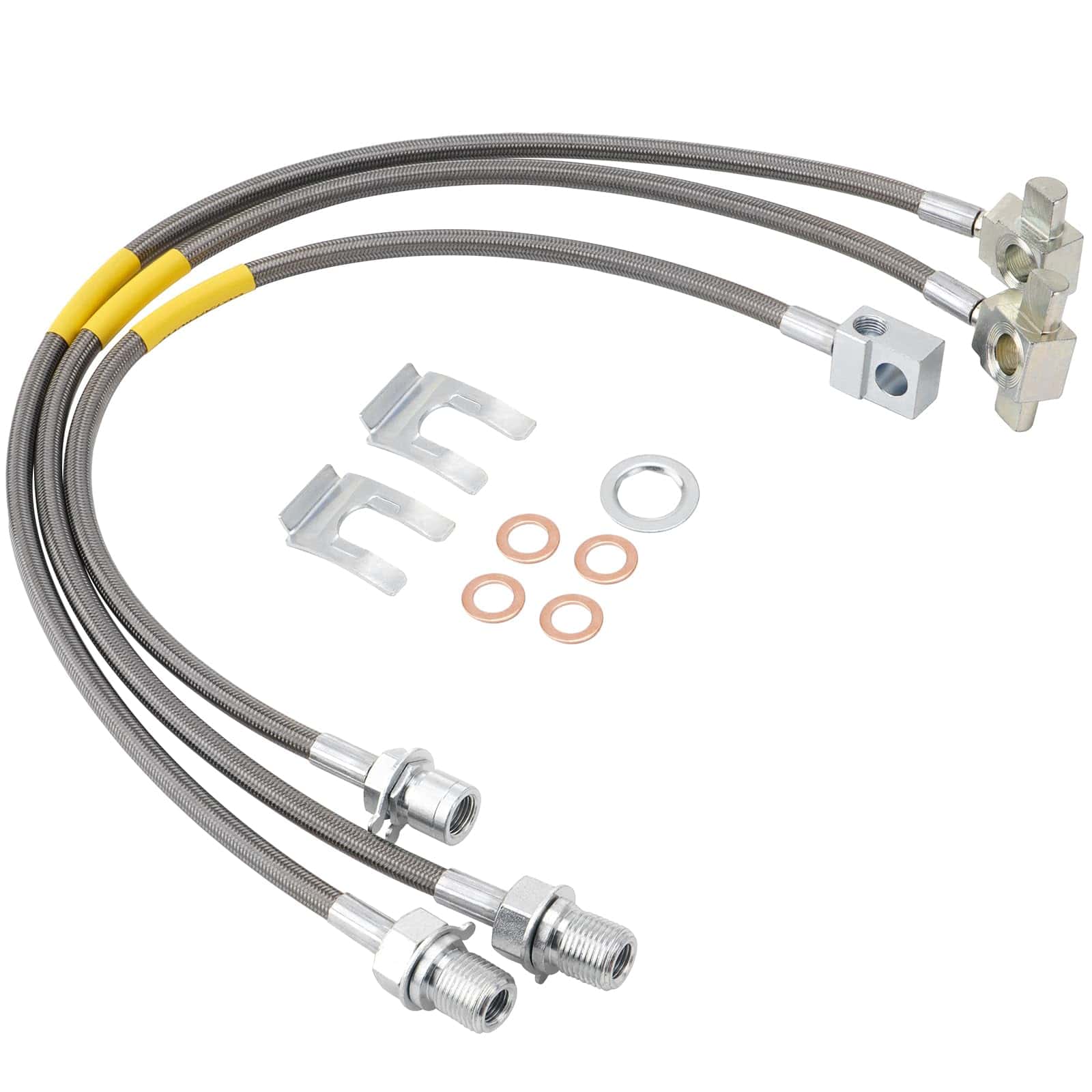 Racewill Juego de 3 líneas de freno delanteras y traseras