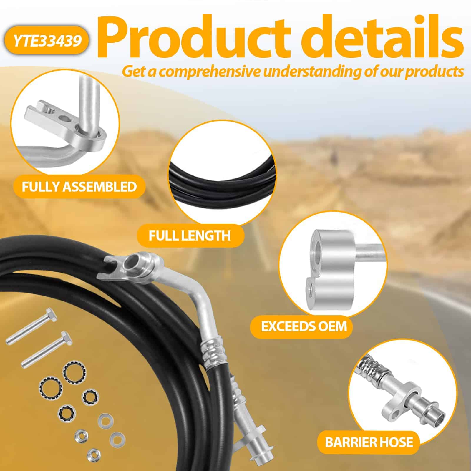 Conjunto de manguera de línea de AC trasera YTE33439 - - Imagen 5