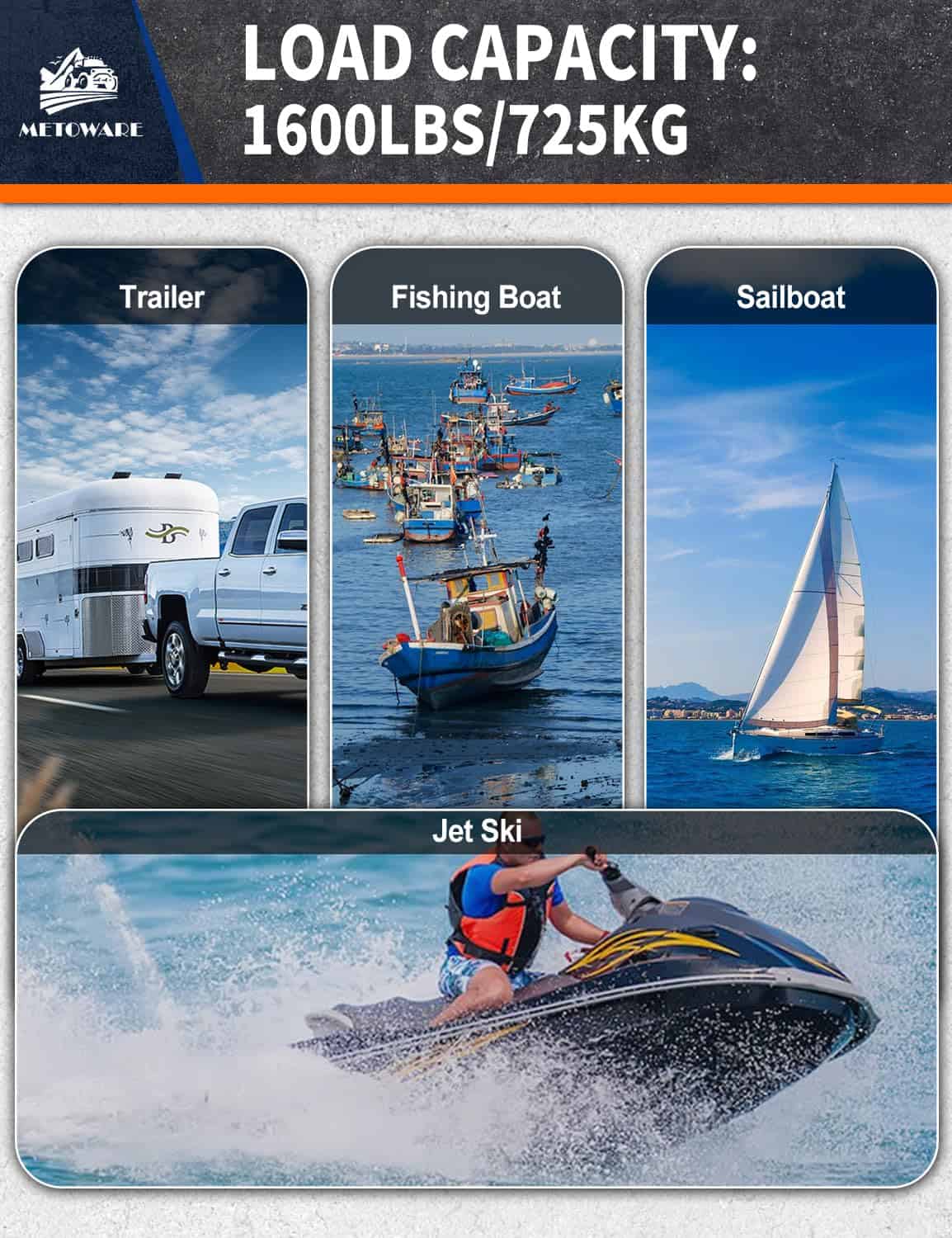 Gancho de Remolque METOWARE de Barco con capacidad de 1600 - Imagen 8