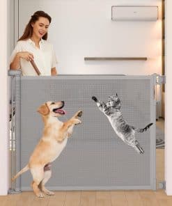 Puerta de Bebé Retráctil, Momcozy Extra Ancha Malla Puertas