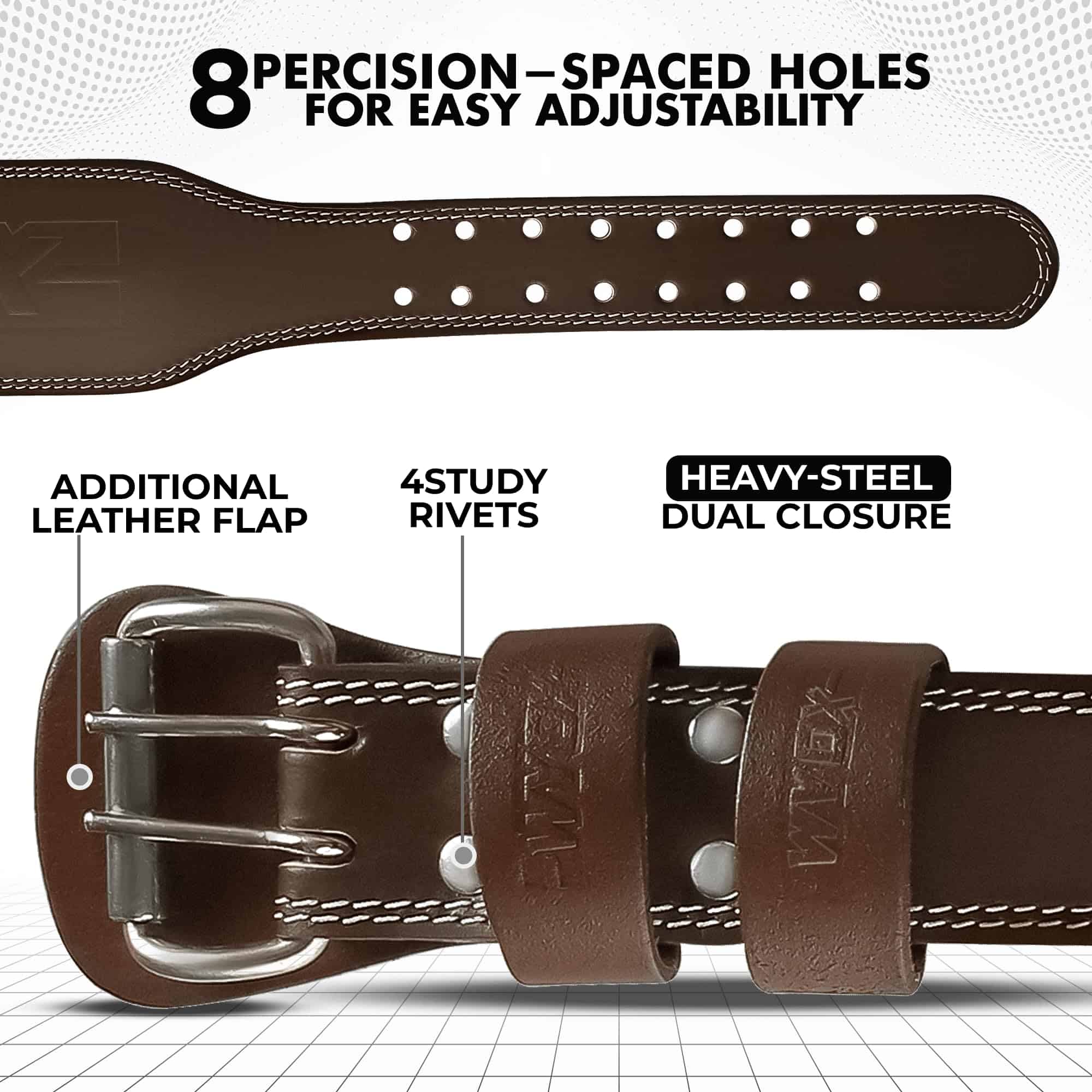 Cinturón de Levantamiento de Pesas WYOX -Marrón - Imagen 6