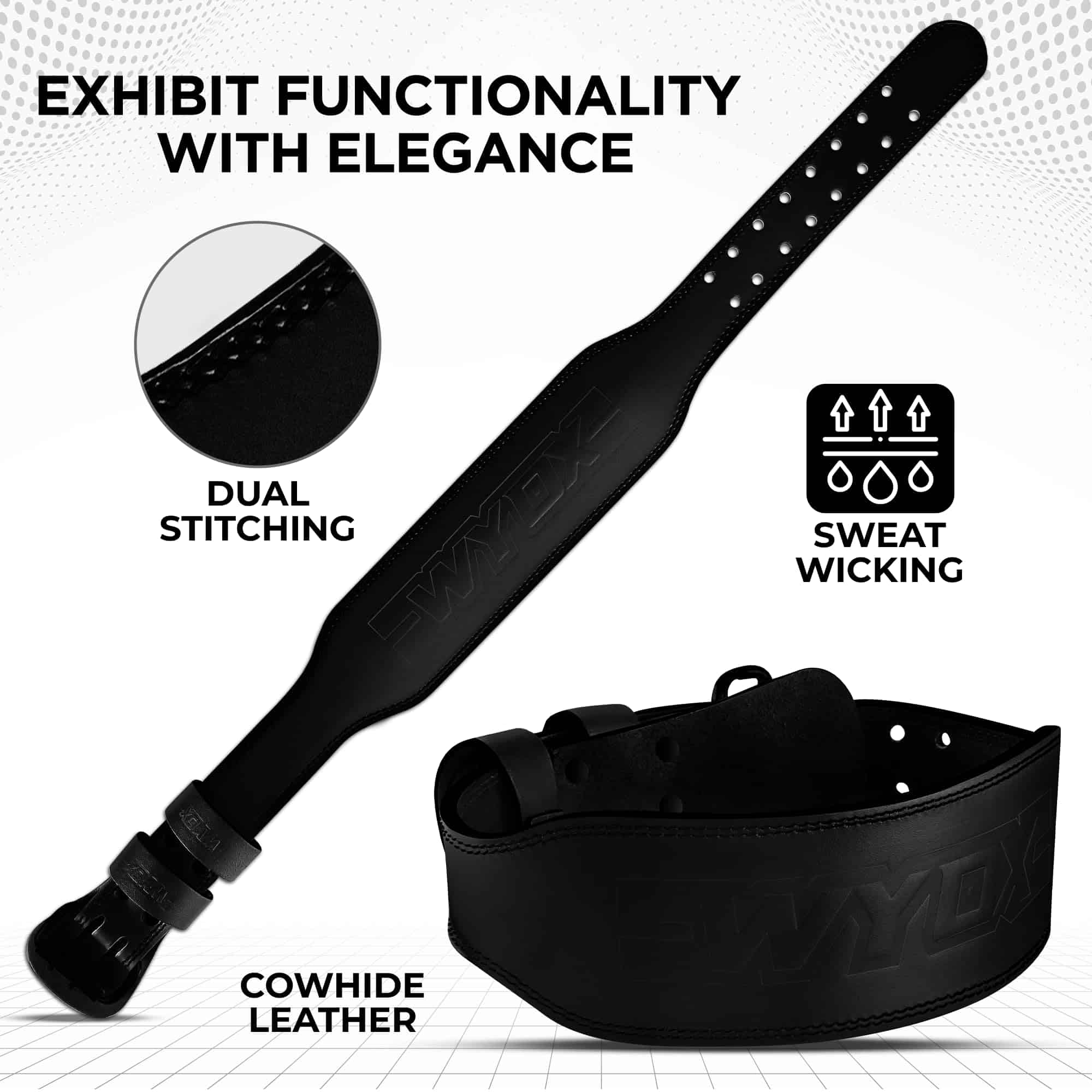 Cinturón de Levantamiento de Pesas WYOX -Negro - Imagen 5