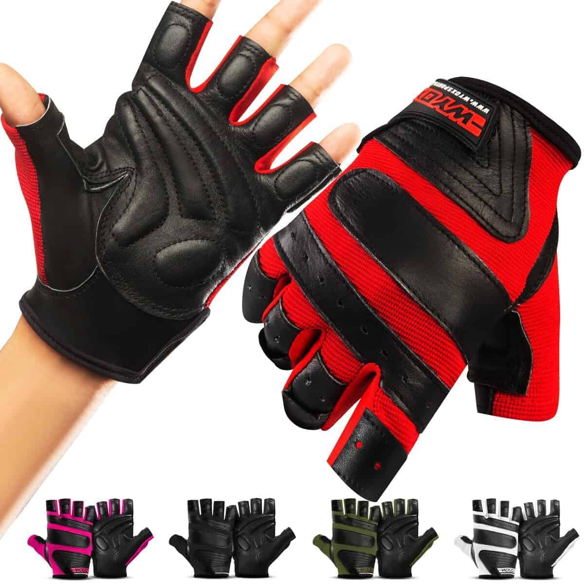 Guantes de Levantamiento de Pesas WYOX -Rojo
