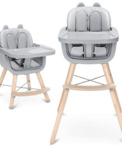 Silla alta 3 en 1 para bebés, silla alta de madera