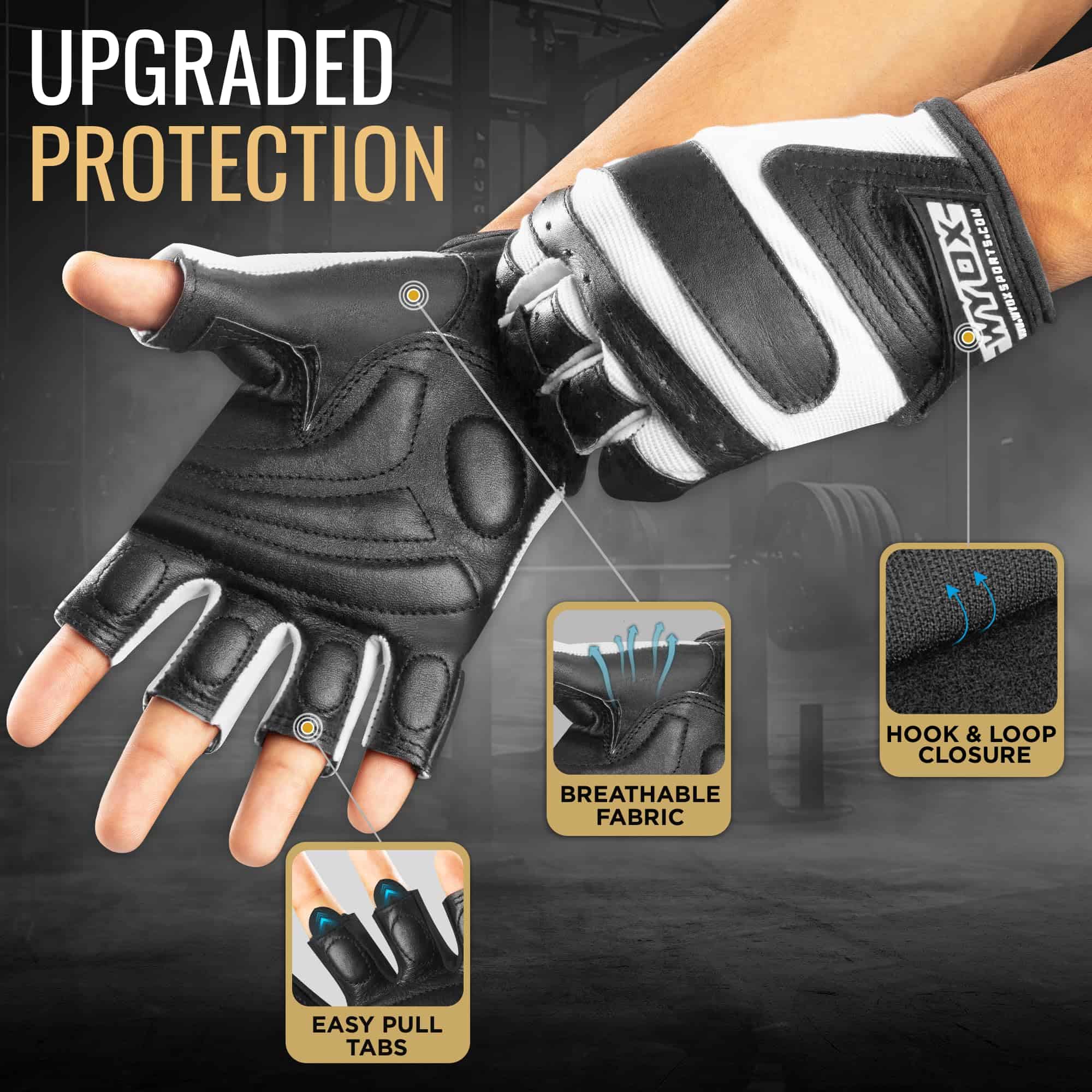 Guantes de Levantamiento de Pesas WYOX -Blanco - Imagen 7