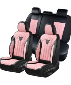 Cubiertas de Asiento de Cuero FLORICH, Juego -Negro y Rosa