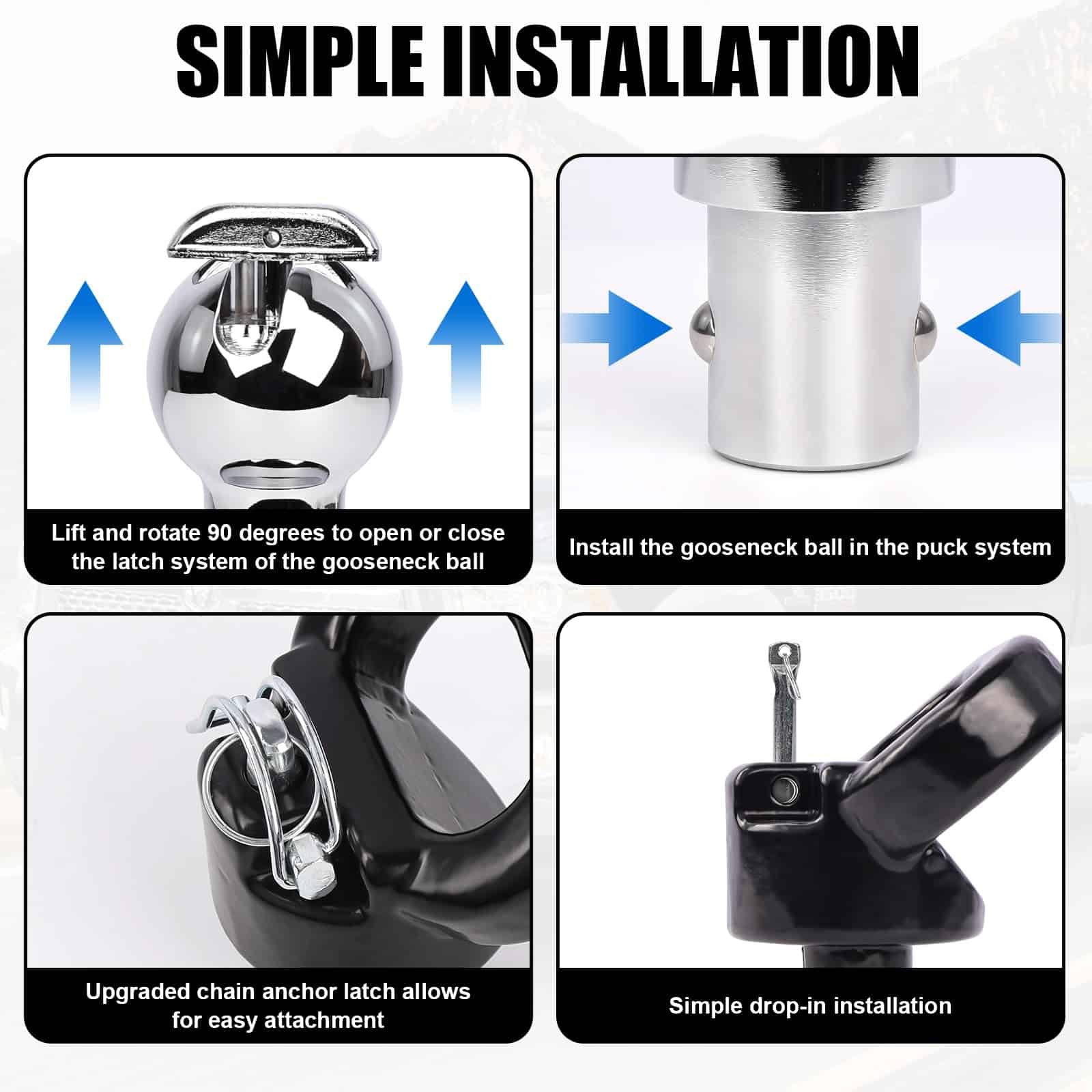 Kit de bola de enganche Gooseneck 38K 2-5/16 pulgadas - Imagen 6