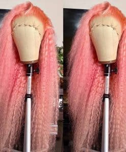 Pelucas de Encaje Rosa GIANNAY Rizado Peluca de Encaje sin